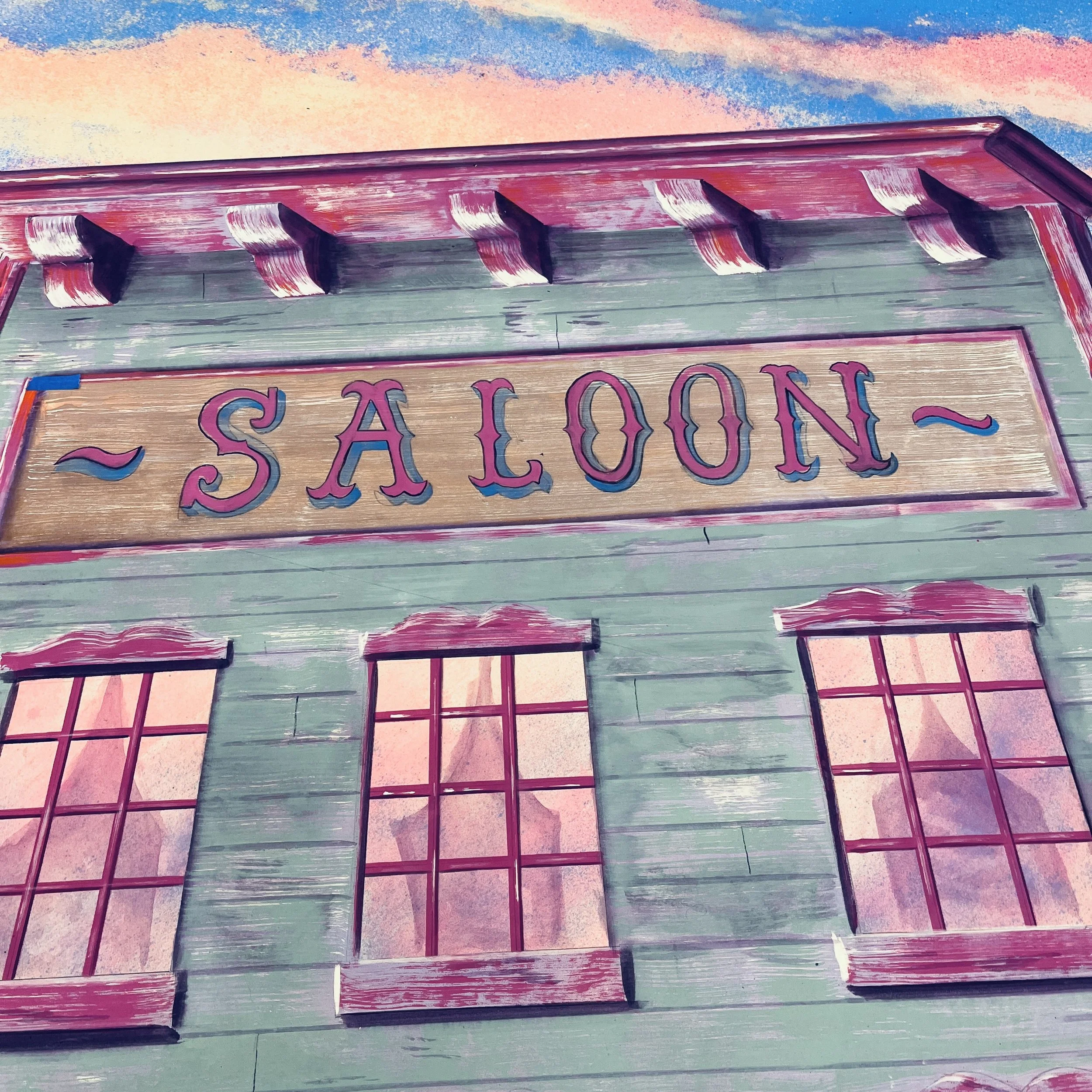 HPT 177 Projected, Perforated, Pounced, and Painted The Sign On A Painted Muslin Drop 