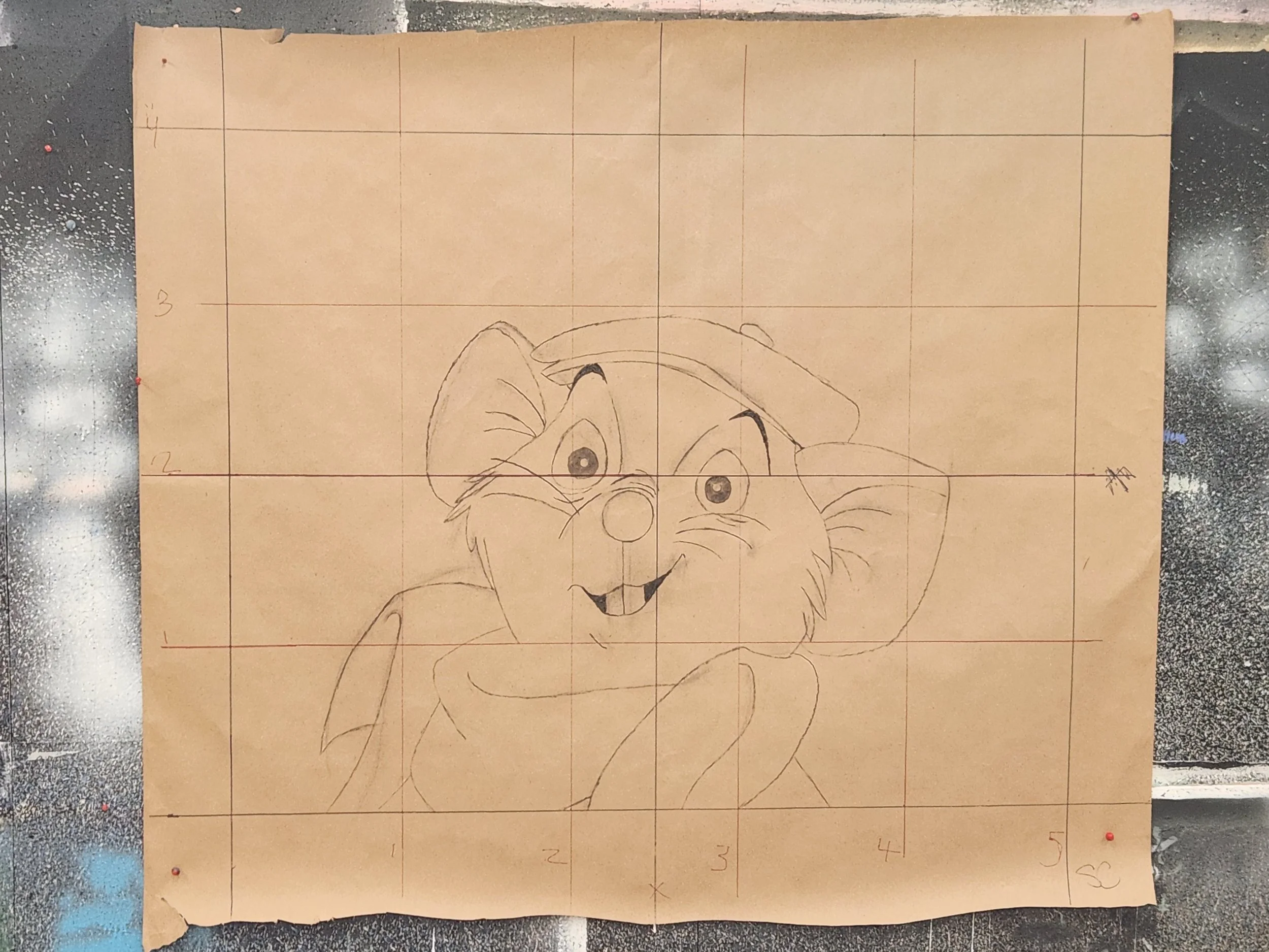 4'x5' Grid Drawing From A Reference Image