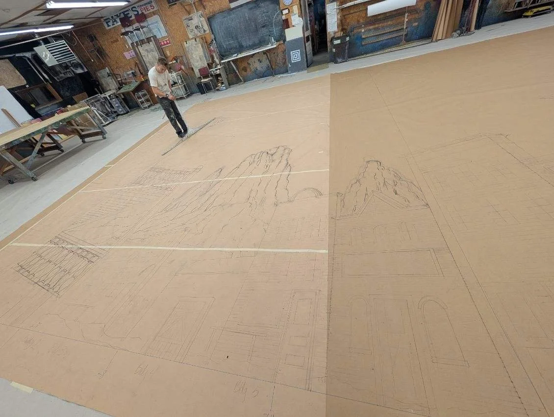 Hasting Pudding 177:Salooney Tunes Perspective Drawing On A 18'x36' Paper 