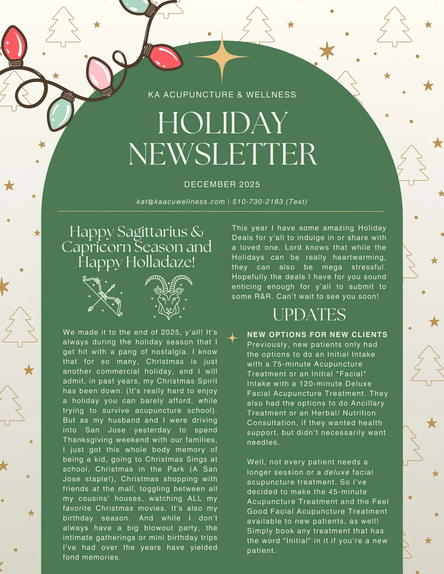 Mariah has defrosted and so has my newest newsletter! This is my most exciting and versatile set of Holiday Deals AND I&rsquo;ve expanded treatment options to new clients, so new clients can choose a longer or shorter appointment for their first visi