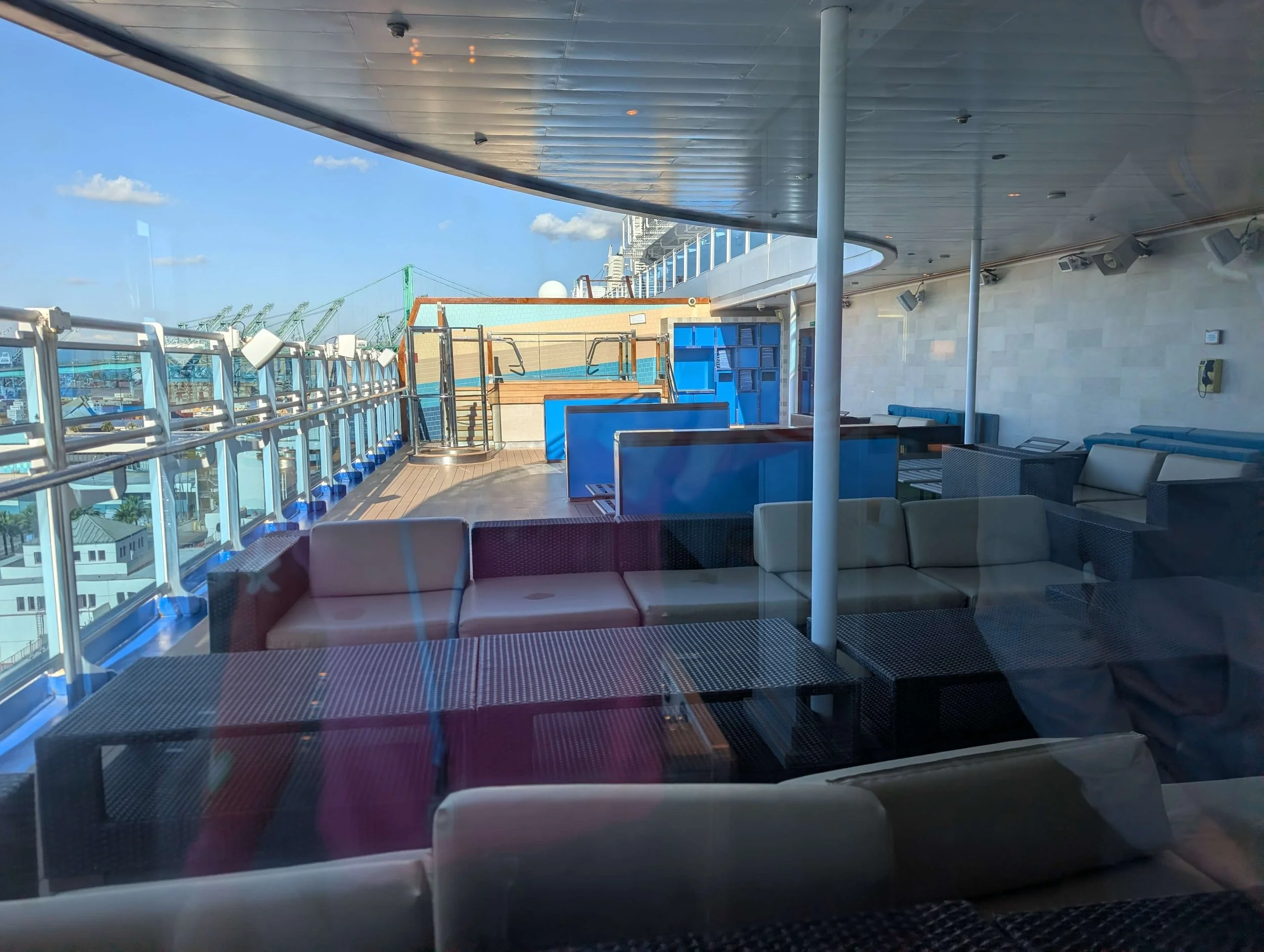 The teen lounge includes both indoor and outdoor spaces, including its own hot tub.