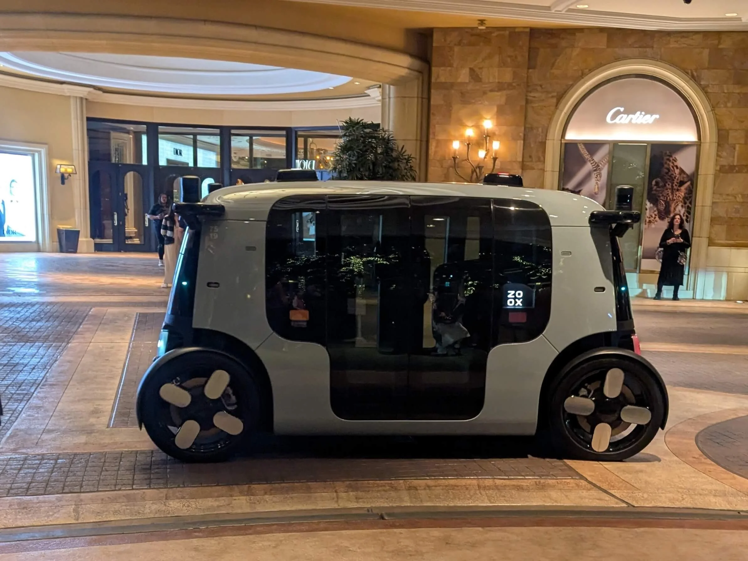 Zoox autonomous electric robotaxi operating without a human driver in Las Vegas