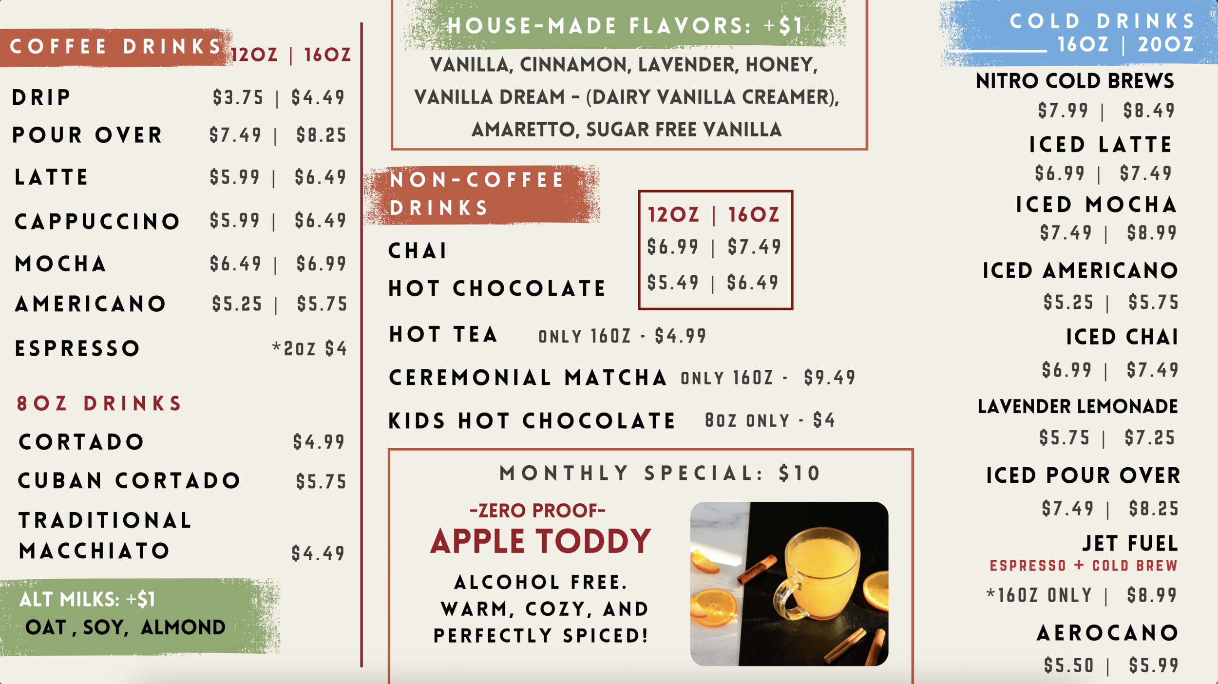 Best coffee near me at coastal coffee roasters in Summerville sc drink menu