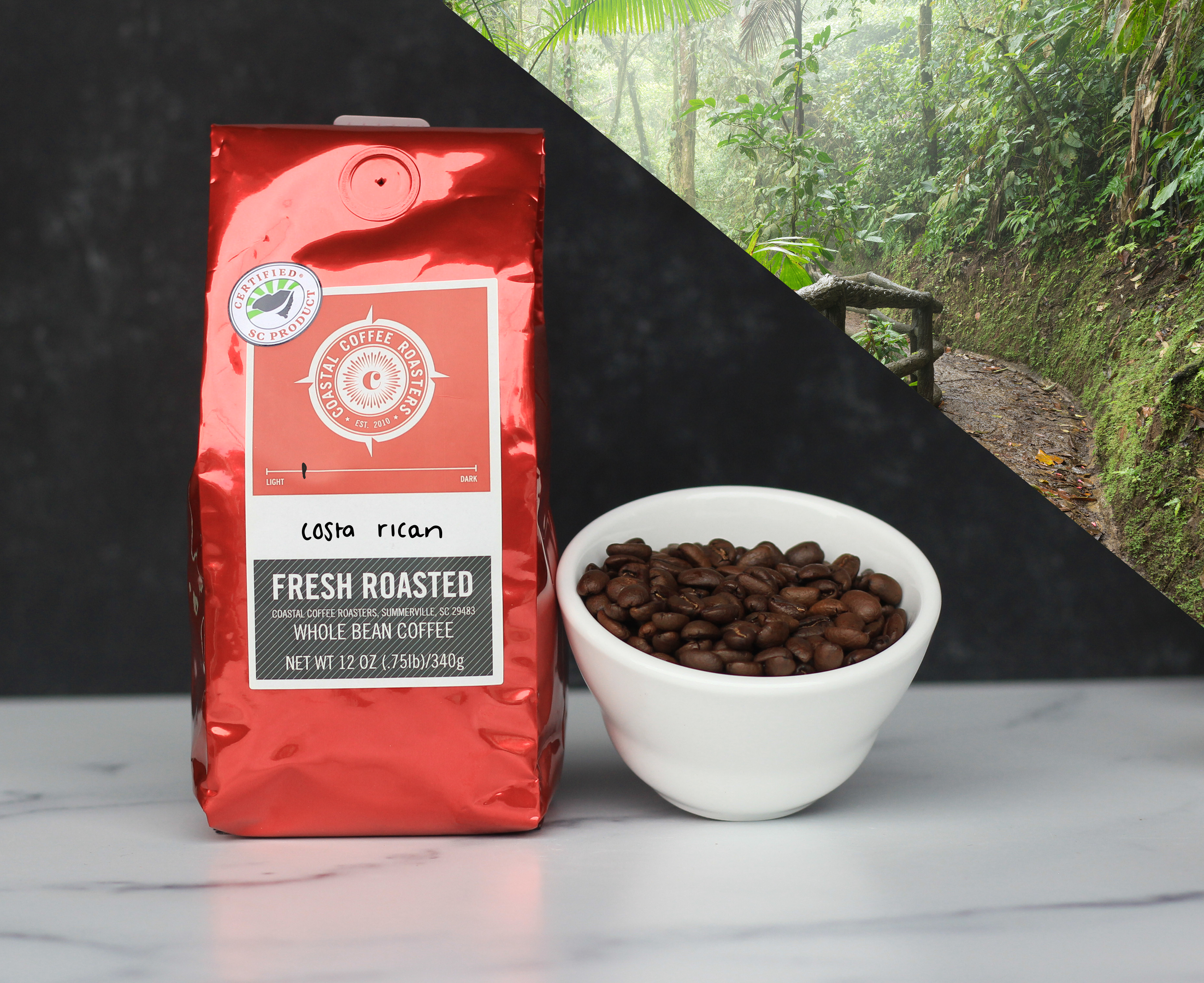 Spring time coffee of Coastal Coffee Roasters is Costa Rica light roast origin in Summerville, coffee near you