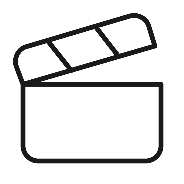 Line drawing of a box with an open lid on top.