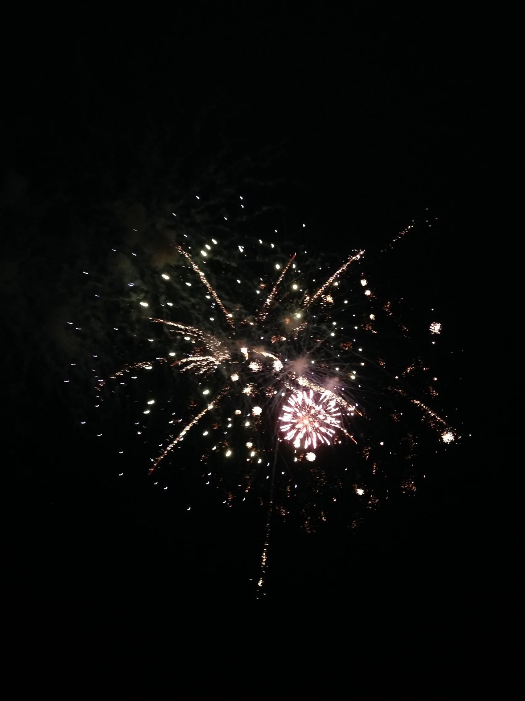 Large aerial fireworks for New Year's Eve