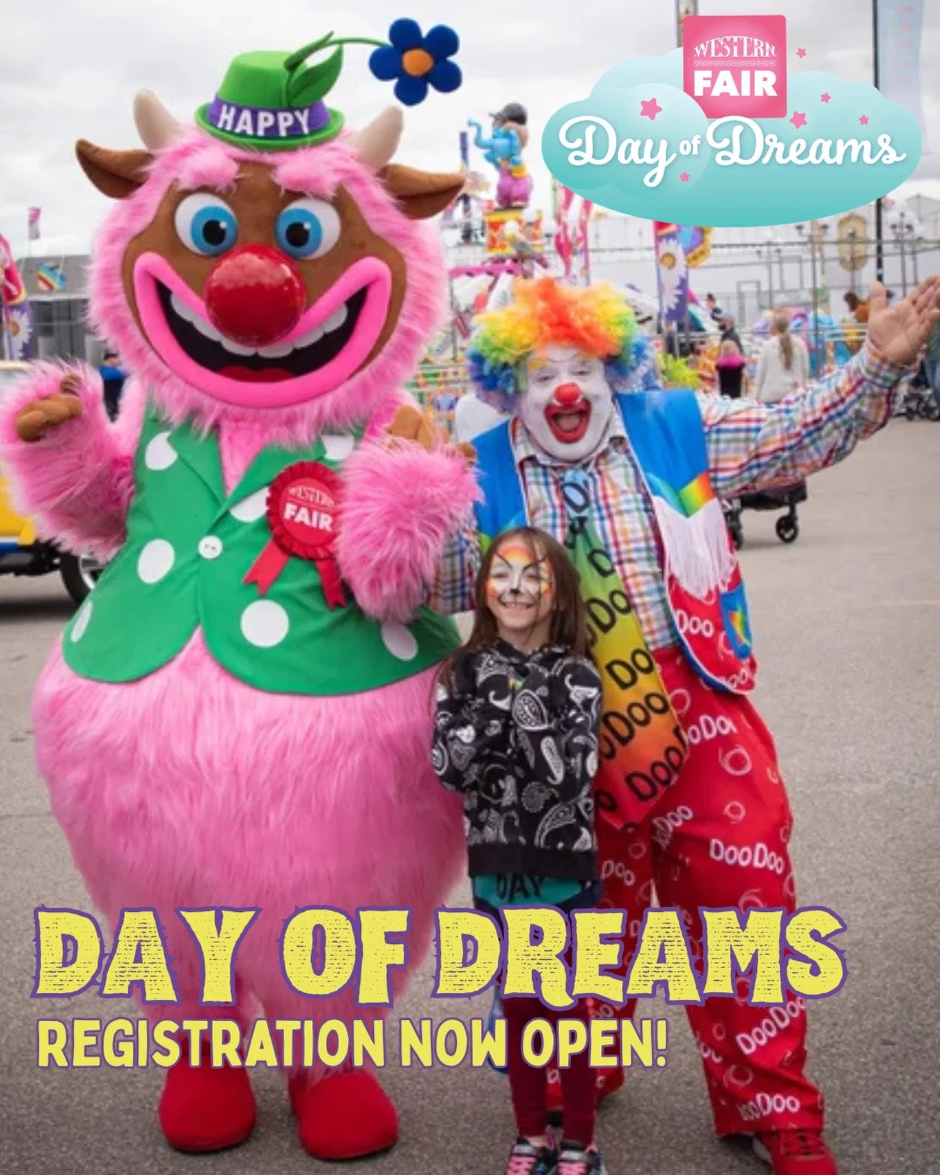 Some moments stay with you forever. Day of Dreams is one of them. 💙
&nbsp;
Join us Friday, September 18 from 12 PM&ndash;3 PM for this special Western Fair experience designed for children with special needs ages 3&ndash;12. 
Enjoy rides, animals, e