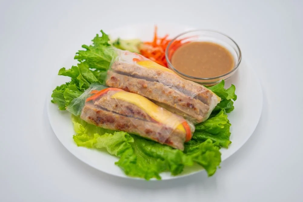 Grilled Pork Sausage Rolls with Special Sauce