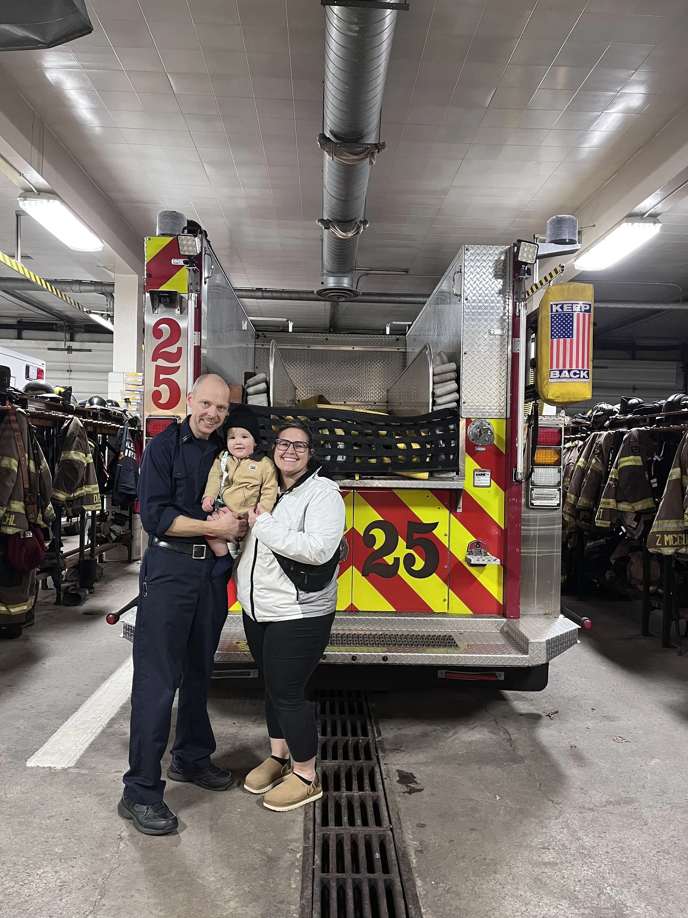 Our family at the fire station Christmas Day