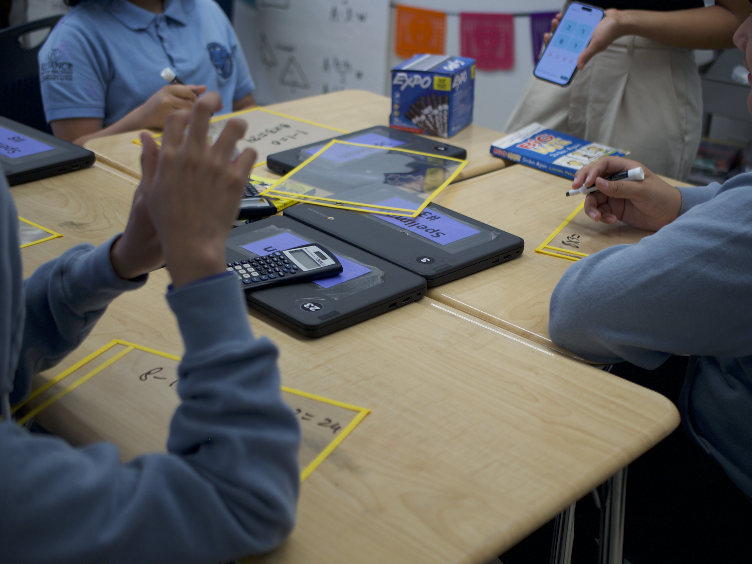 K-12 students engaged in skill building math lesson