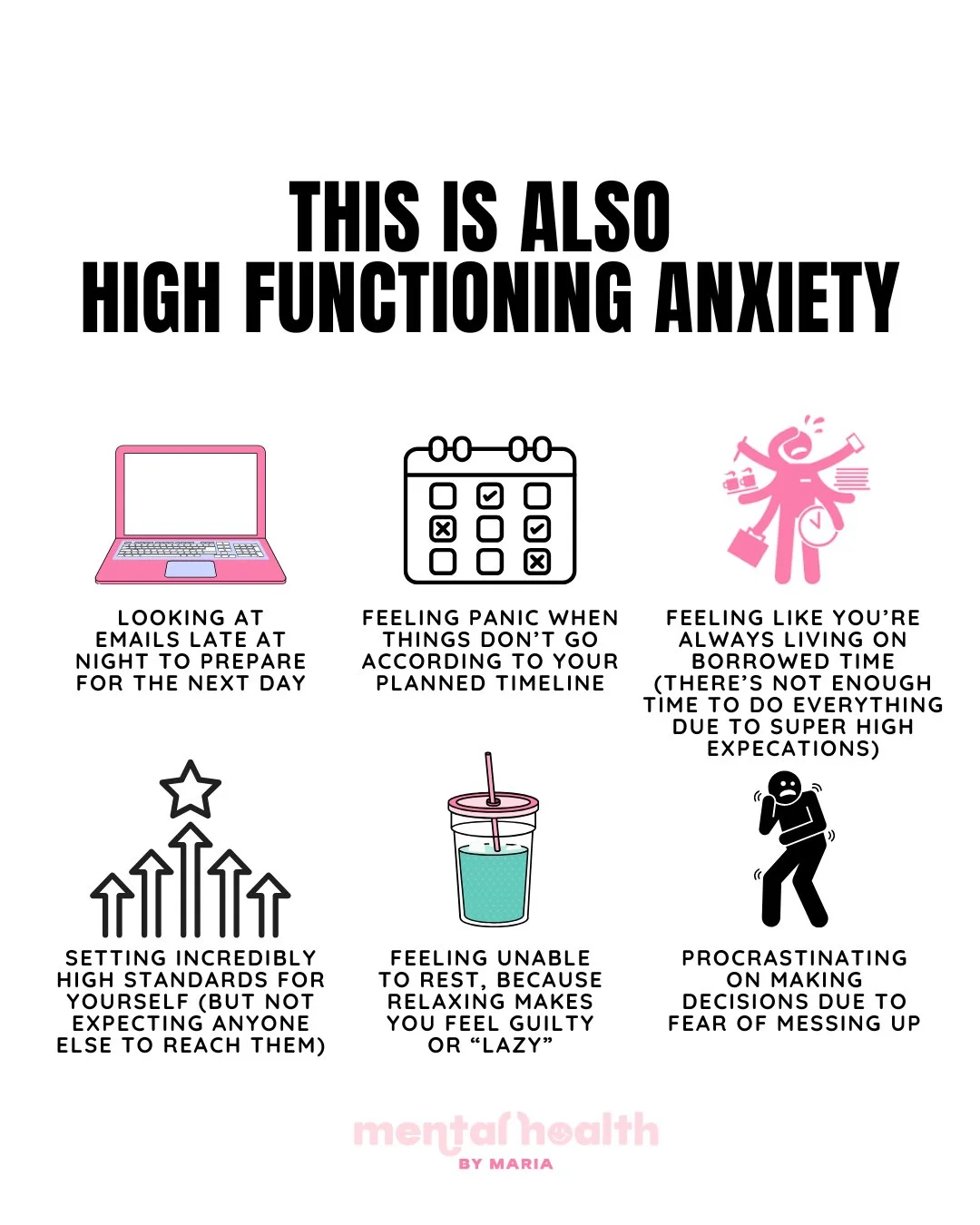 It&rsquo;s not always panic attacks or calling out sick.

Sometimes it looks like rewriting emails five times, skipping lunch because you &ldquo;should&rdquo; keep working, or feeling your stomach drop when another meeting gets added to your calendar