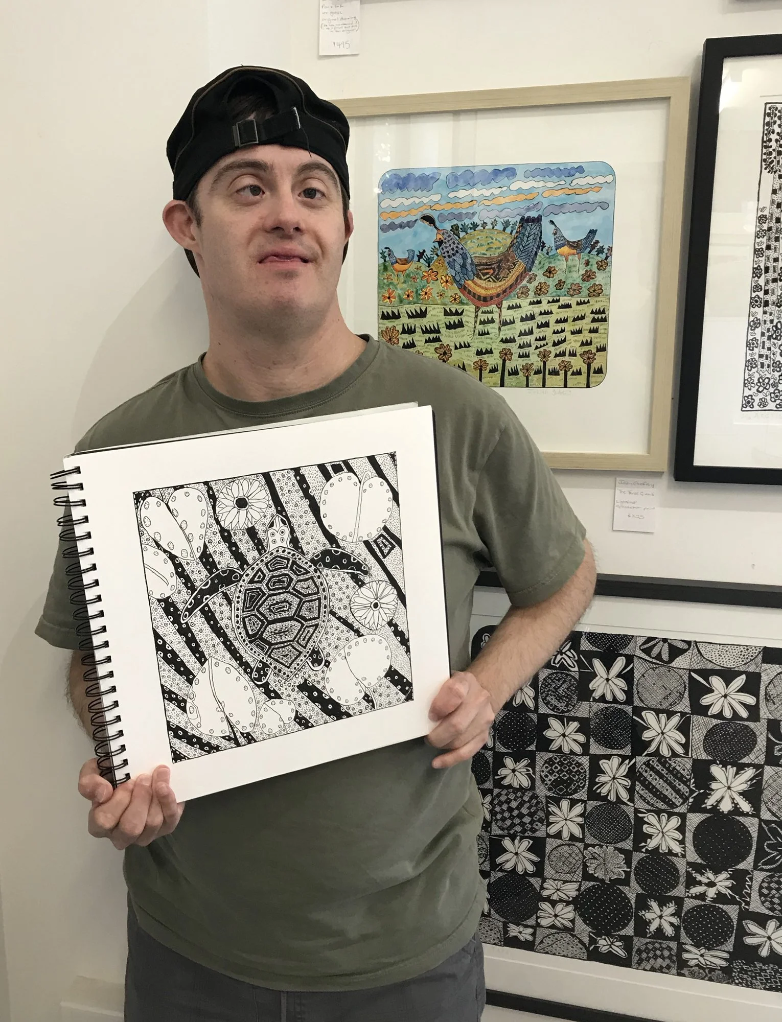 Julian Godfery with a recent drawing