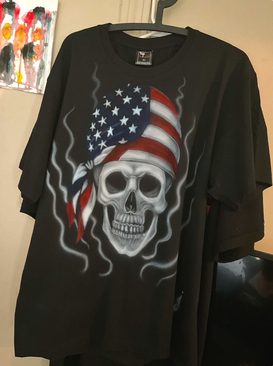 Airbrush USA Skull theme ~$40