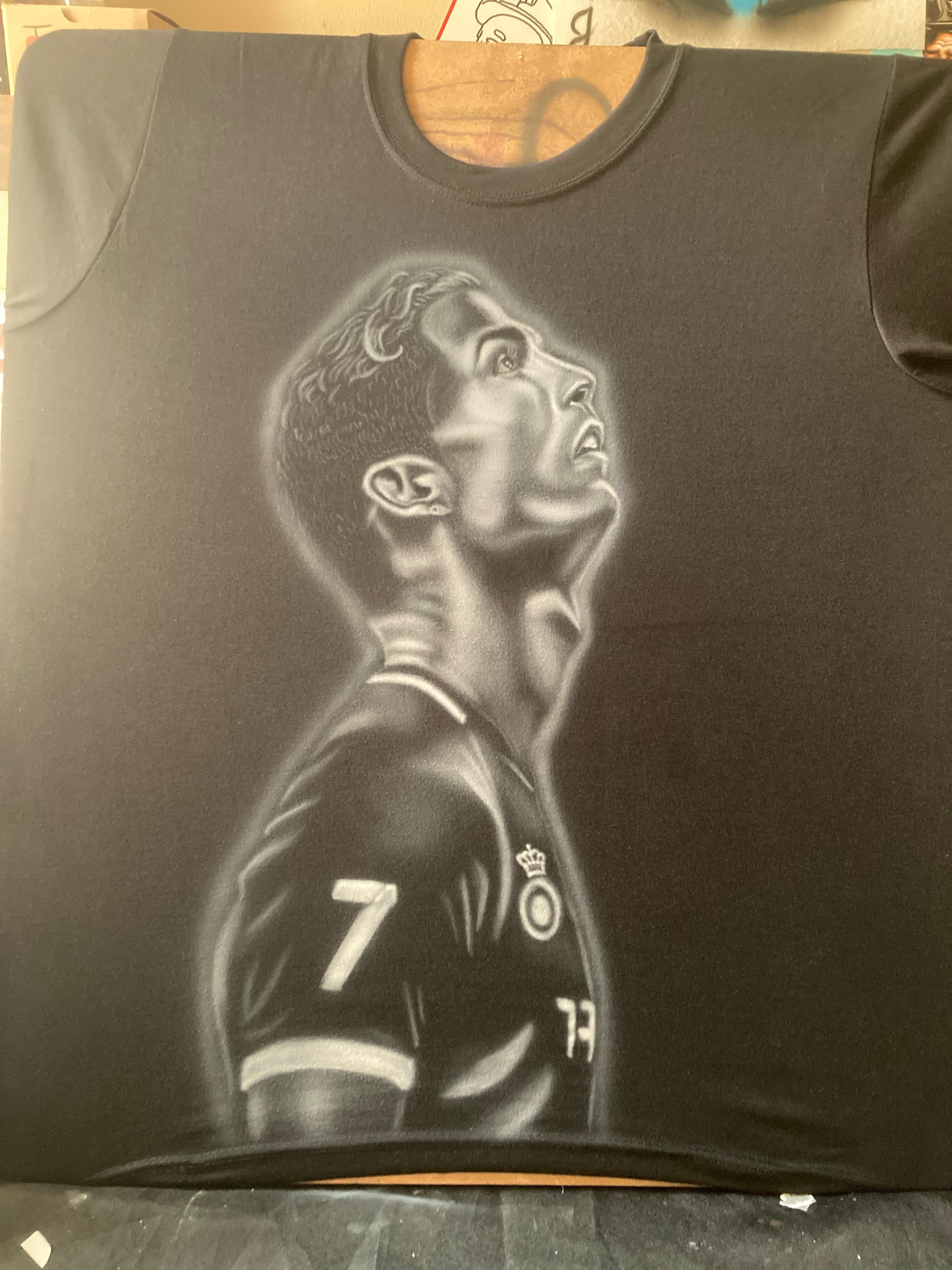 Cristiano Ronaldo airbrushed portrait t-shirt