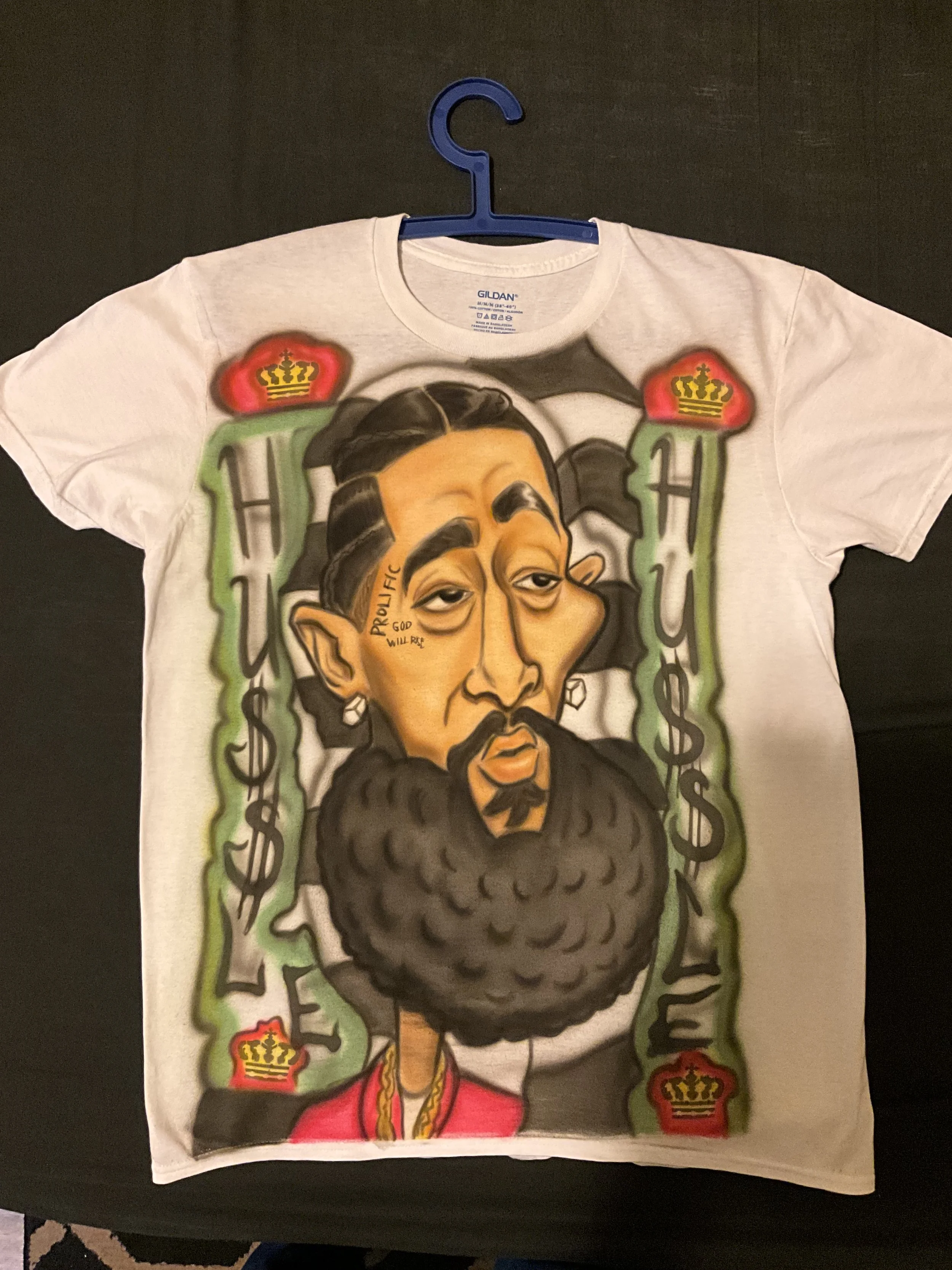 Nipsey Hussle Airbrushed Gildan Tee