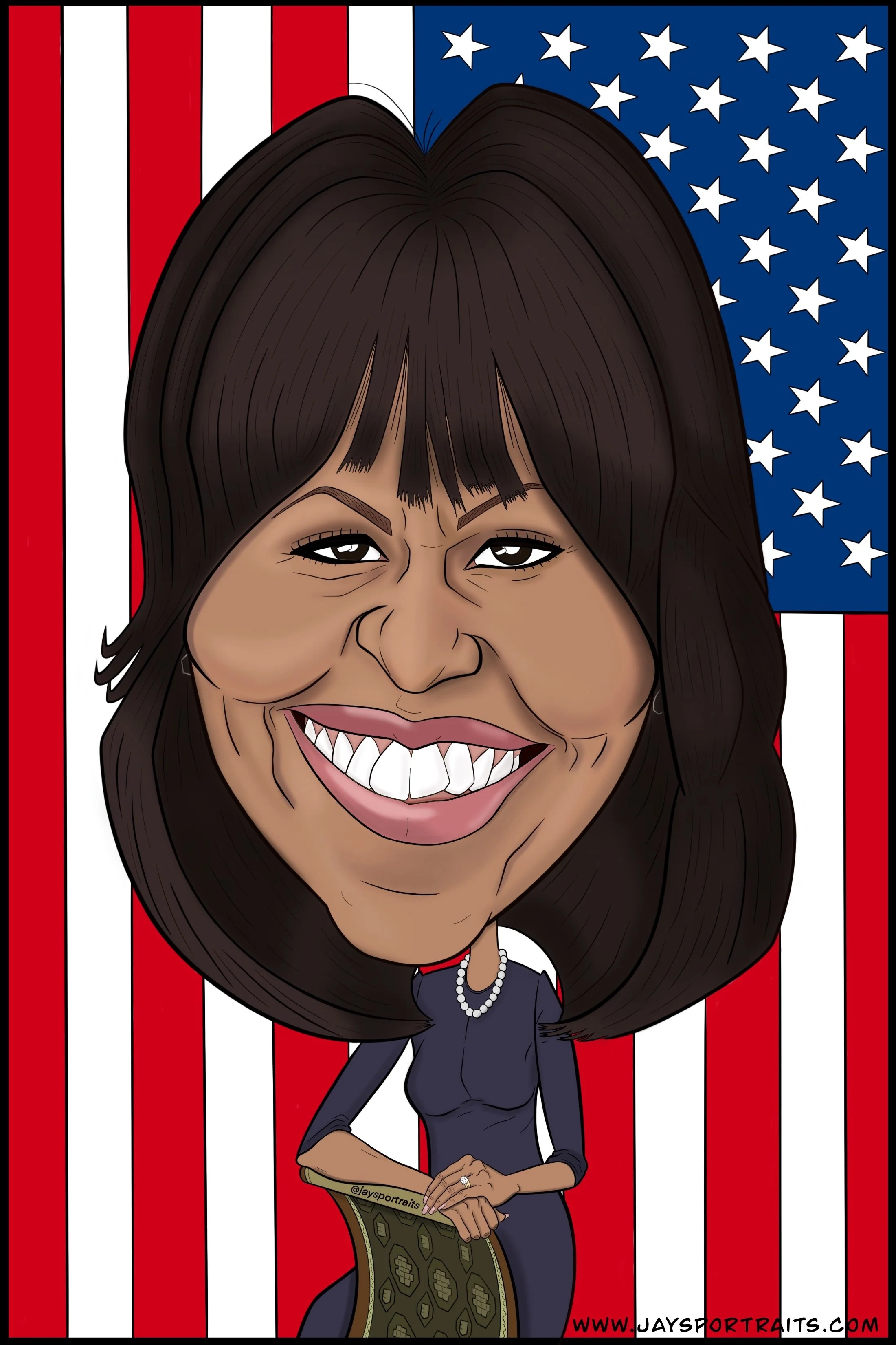 Michelle Obama 2025 digital 
 illustration 