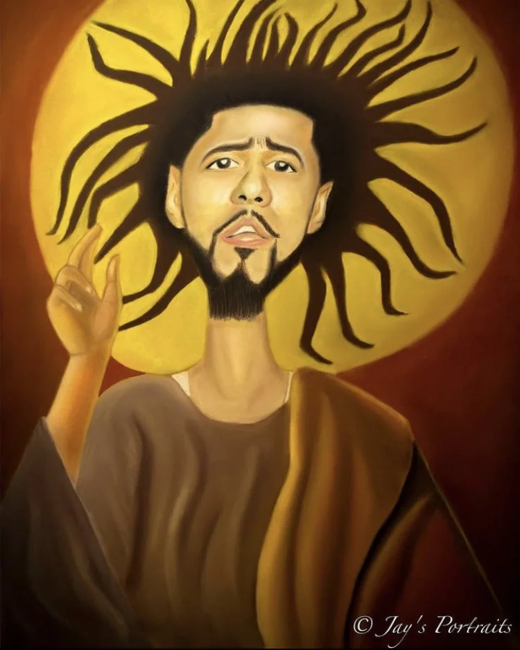 JCole Jesus, 2019. Pastel on pastel paper. Sold. 
