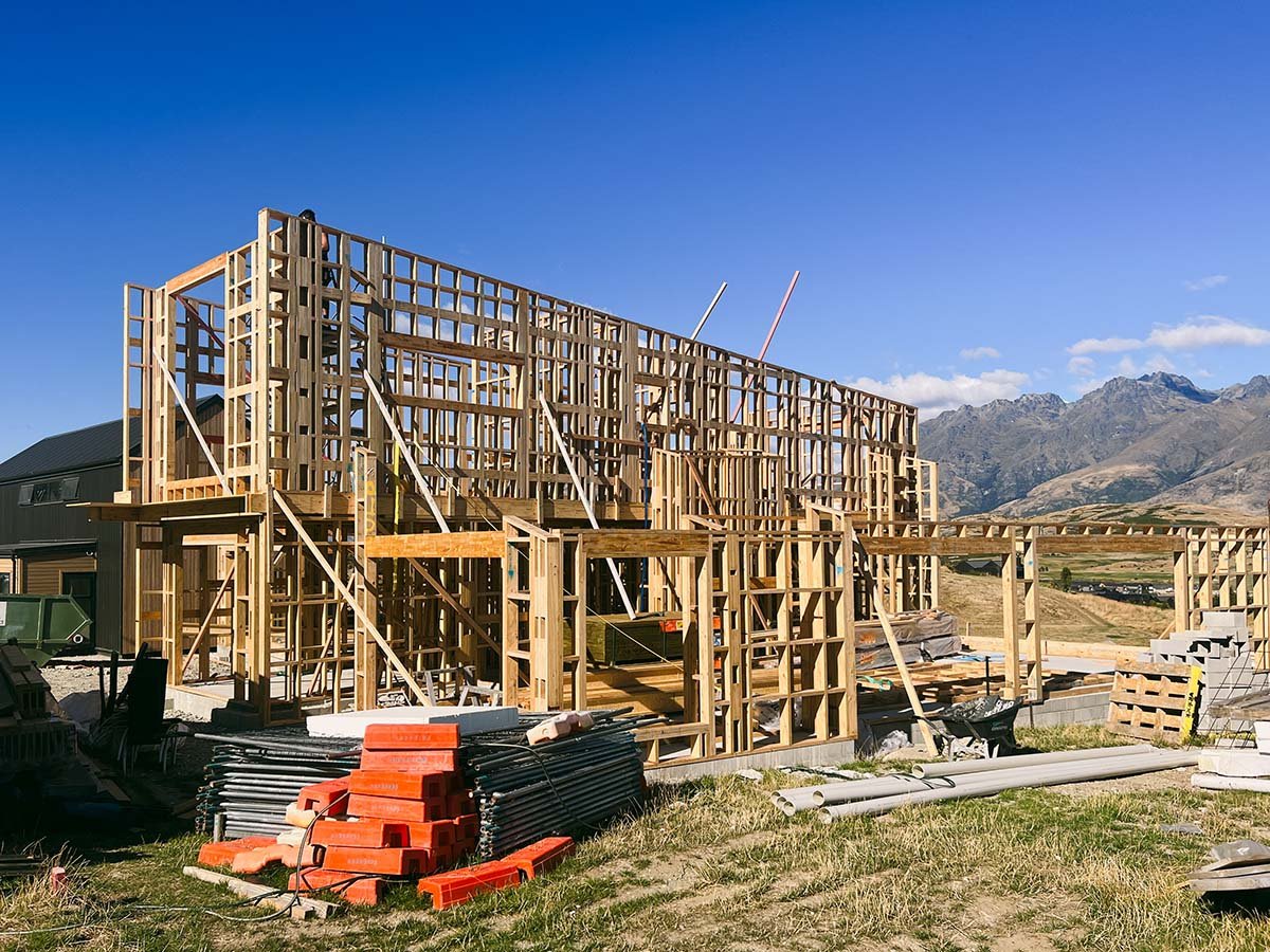 Structure of the building being put together