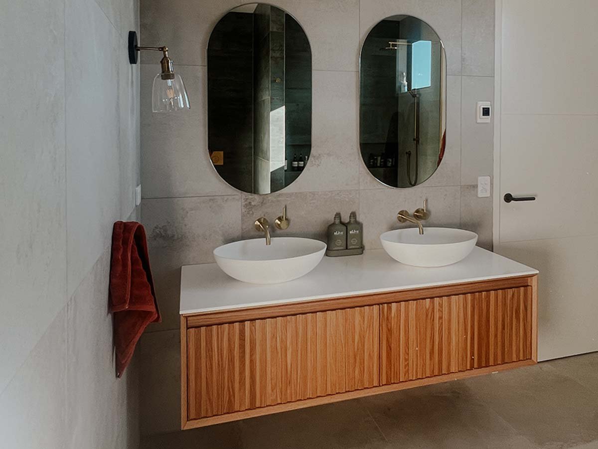 Modern bathroom with two sinks
