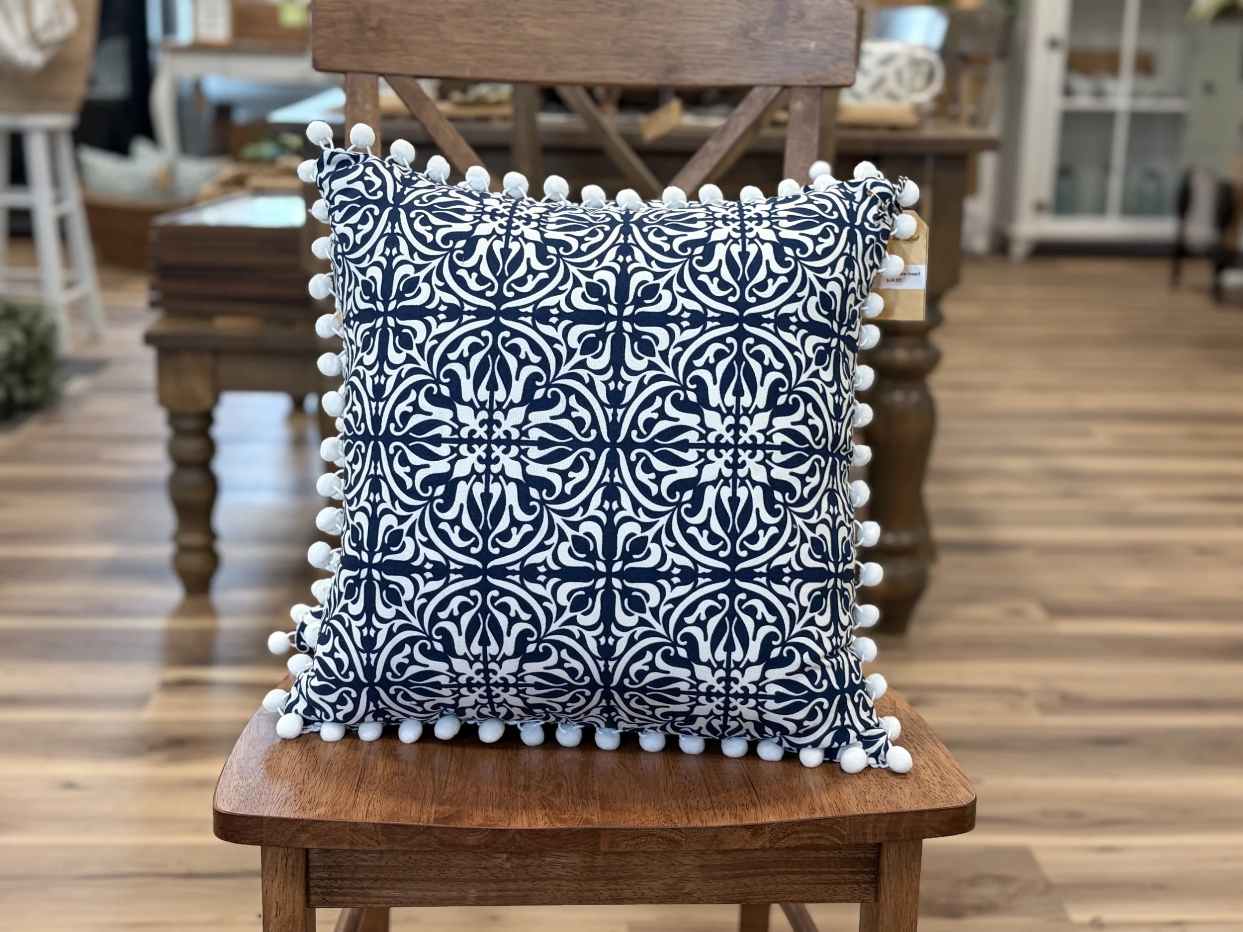 Pom Pom Canvas Throw Pillow