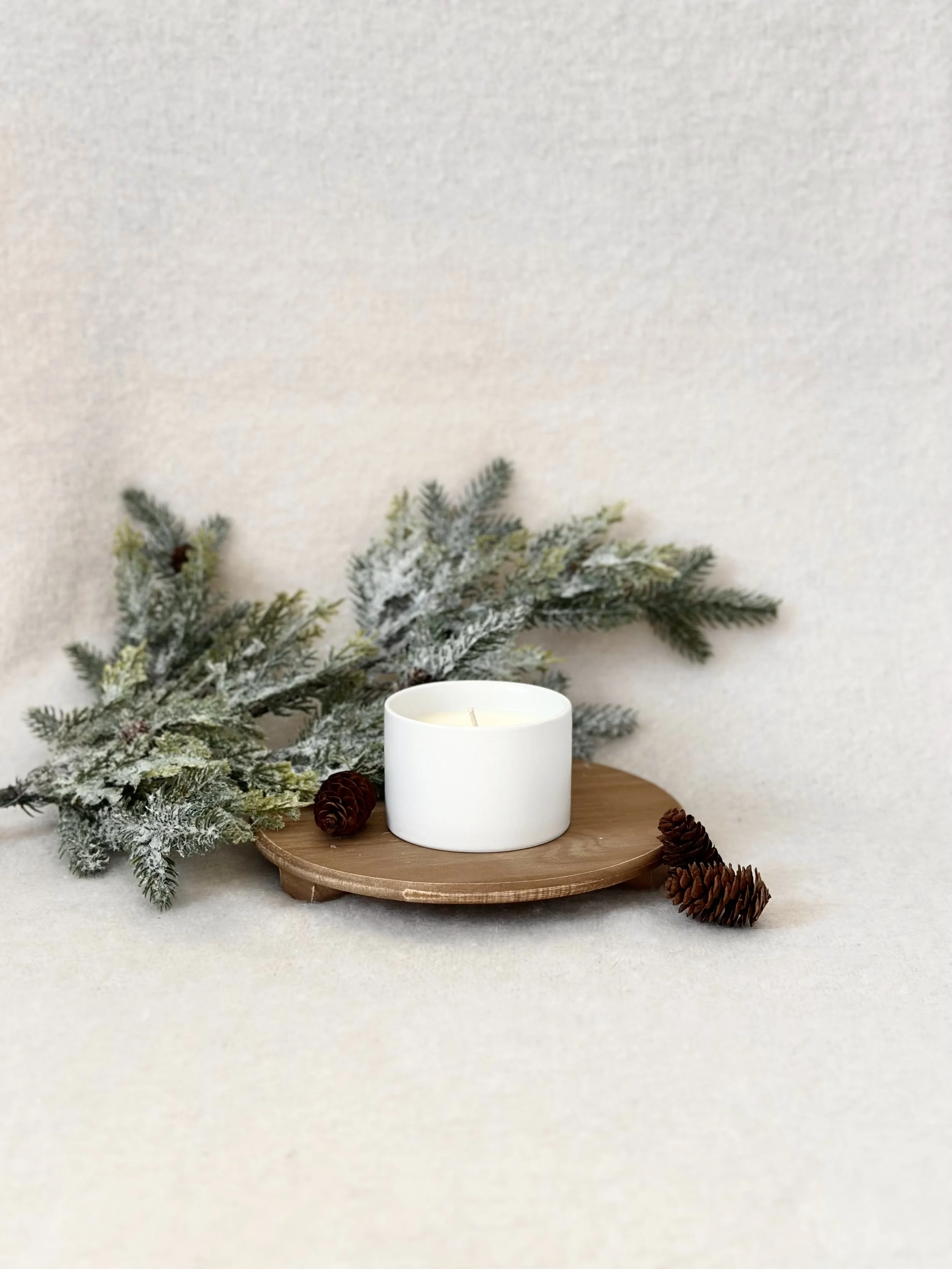 Winter Woods Scented Christmas Candle in white vessel.jpeg