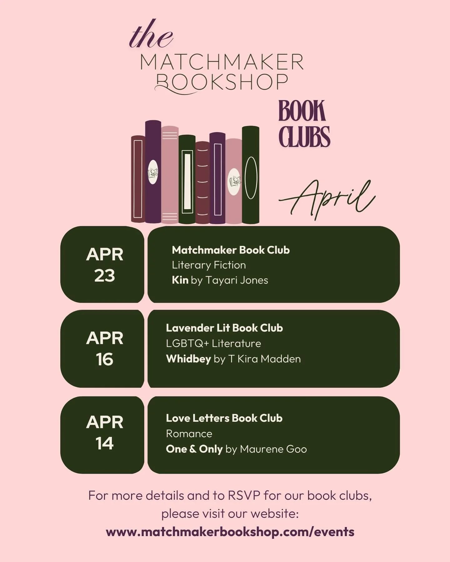 Curious what our book clubs are reading for April? Look no further! Head to the link in our bio to RSVP and stop by the shop to pick up your copy of our next great read. 📚✨

#bookclub #bookclubbook #bookstore #indiebookstore #independentbookstore #h