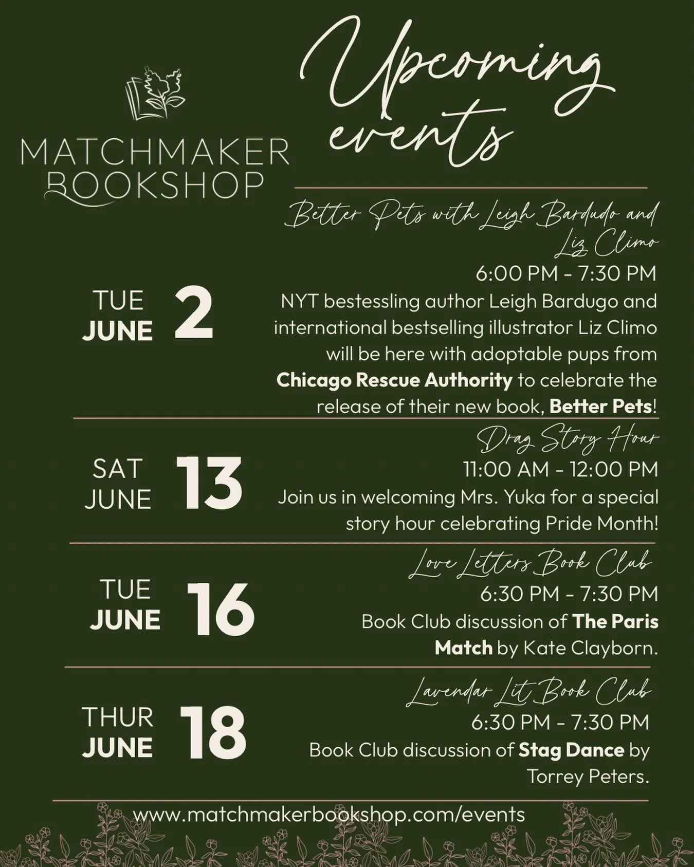 HAPPY PRIDE! Check out all of our upcoming events and head to the link in our bio for more information, to RSVP, and to snag and tickets! 🌈📚✨

#indiebookstore #independentbookstore #bookstoreevent #shopsmall #shoplocal