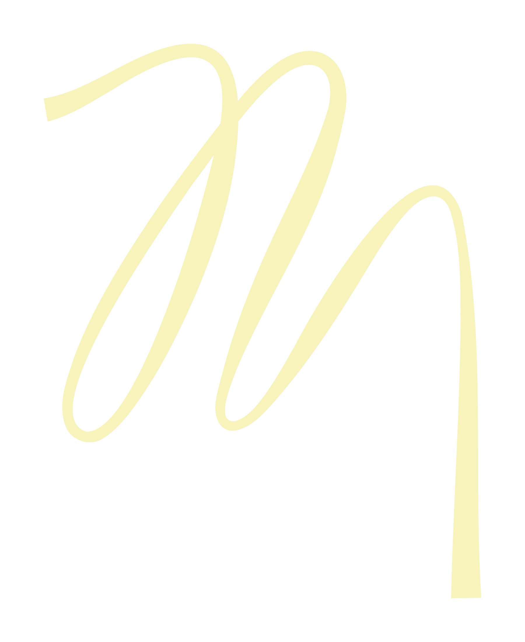 Elegant cursive letter 'M' in light color on a black background.