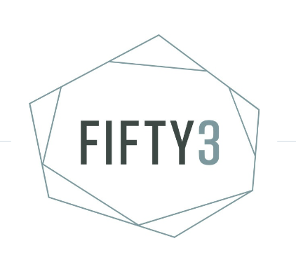 The logo for FIFTY3 with geometric lines surrounding the text.