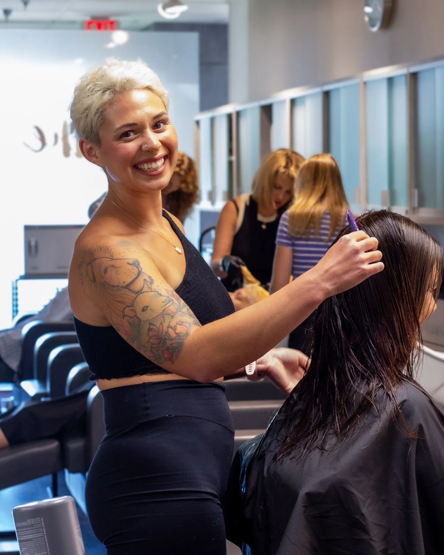 Master Stylist, Creative Cutting Educator &amp; Director, and part of our Leadership Team. Sophia specializes in shoulder length and above cuts like bobs, pixies, razor work, and creative color. She blends technical precision with fashion insight to 