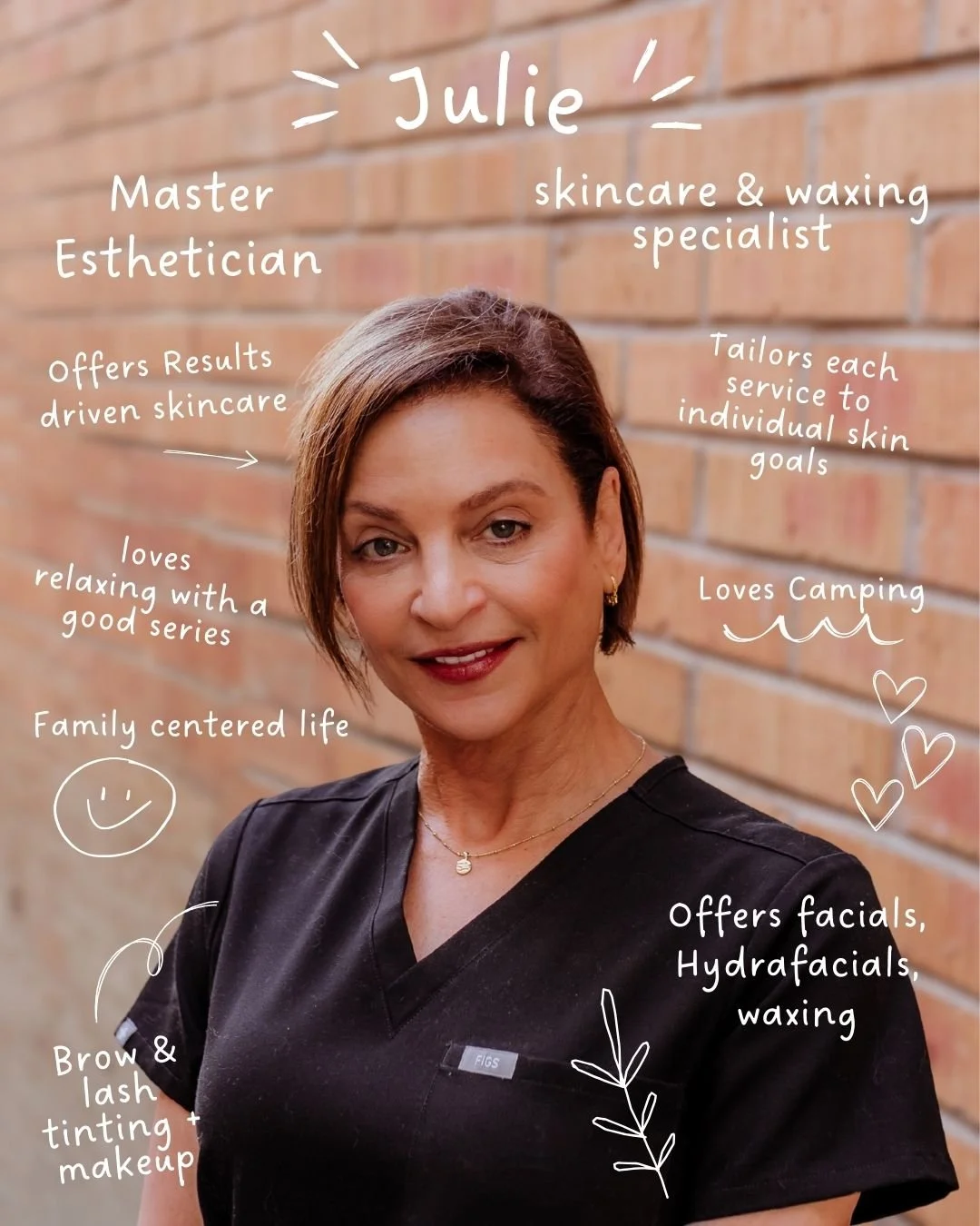 Julie brings nearly a decade of experience to every treatment at Allure Designs, with a calm, thoughtful approach that puts your skin first. Known for her detailed consultations and personalized facials, she takes the time to understand your goals an