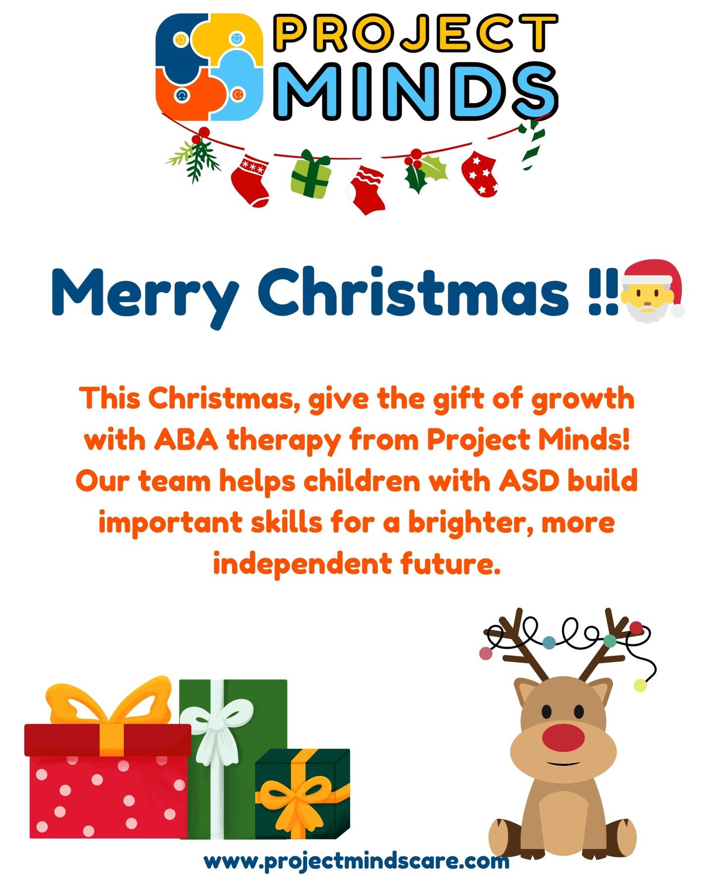 🎄✨ Merry Christmas from all of us at Project Minds Care! 🎄✨
To our incredible team of BCBAs, BCaBAs, and RBTs, and to all who support us: thank you for making this year extraordinary. Your dedication and passion inspire us daily. ❤️
As we celebra