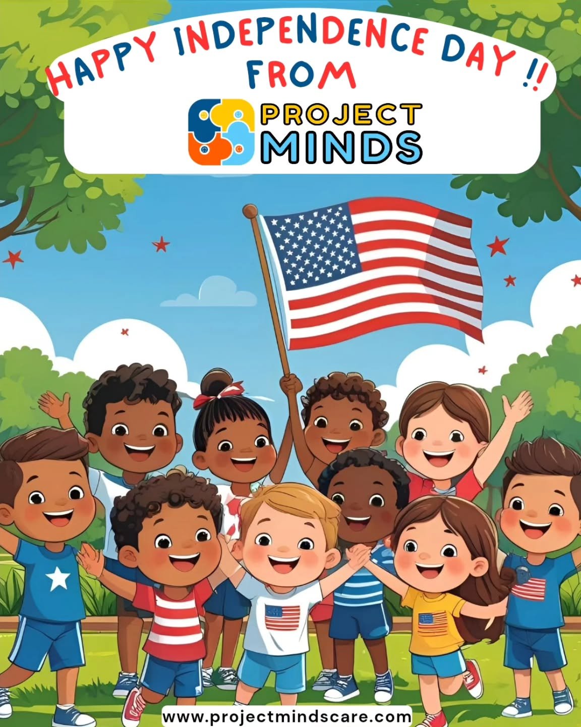 π Happy 4th of July from all of us at Project Minds Care! π
Today, we celebrate the spirit of independence, unity, and the endless potential within every mind. Wishing our amazing clients, families, and team members a safe, joyful, and bright holi