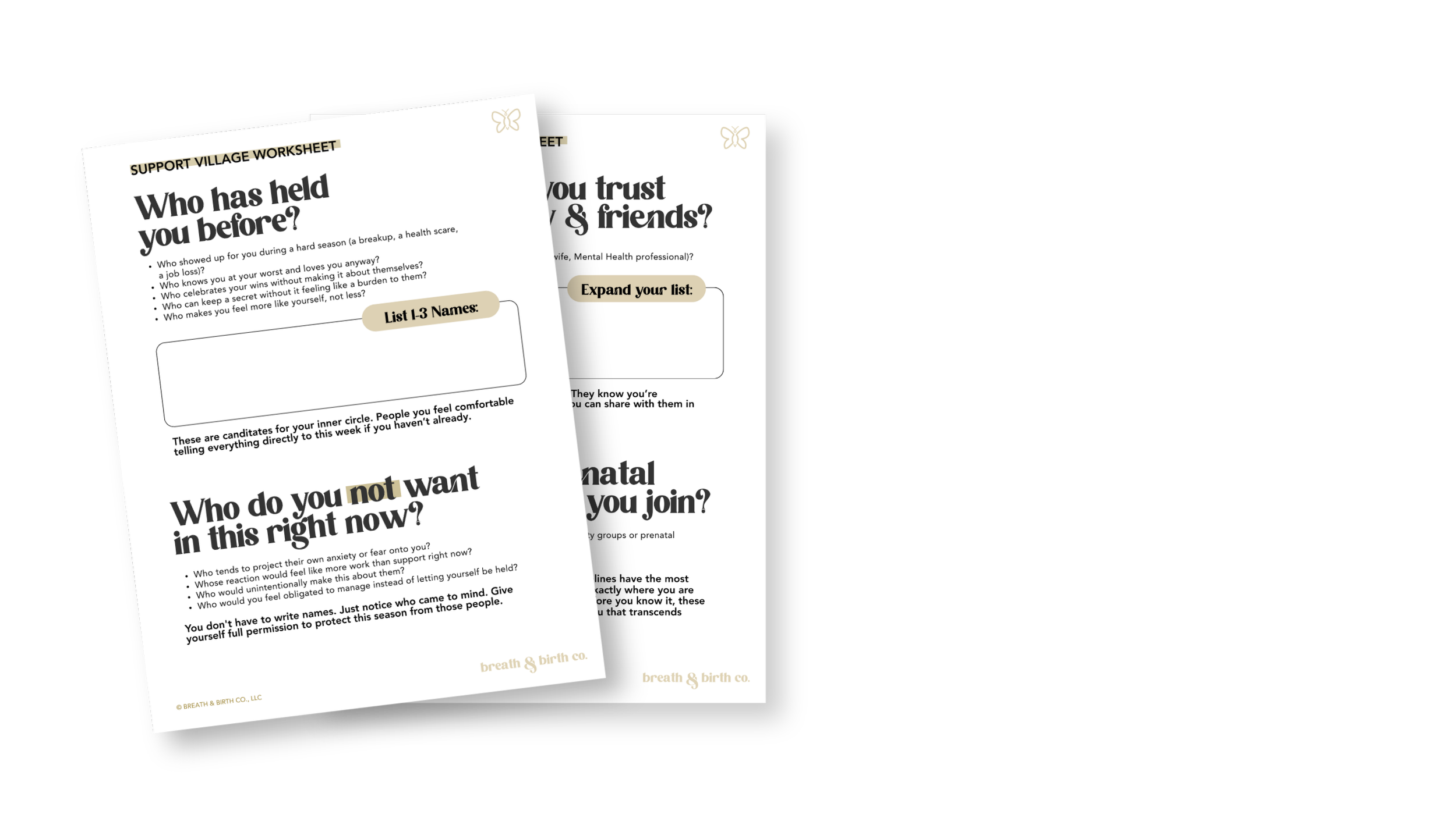 mockup of an online self-paced on-demand childbirth education course postpartum care plan