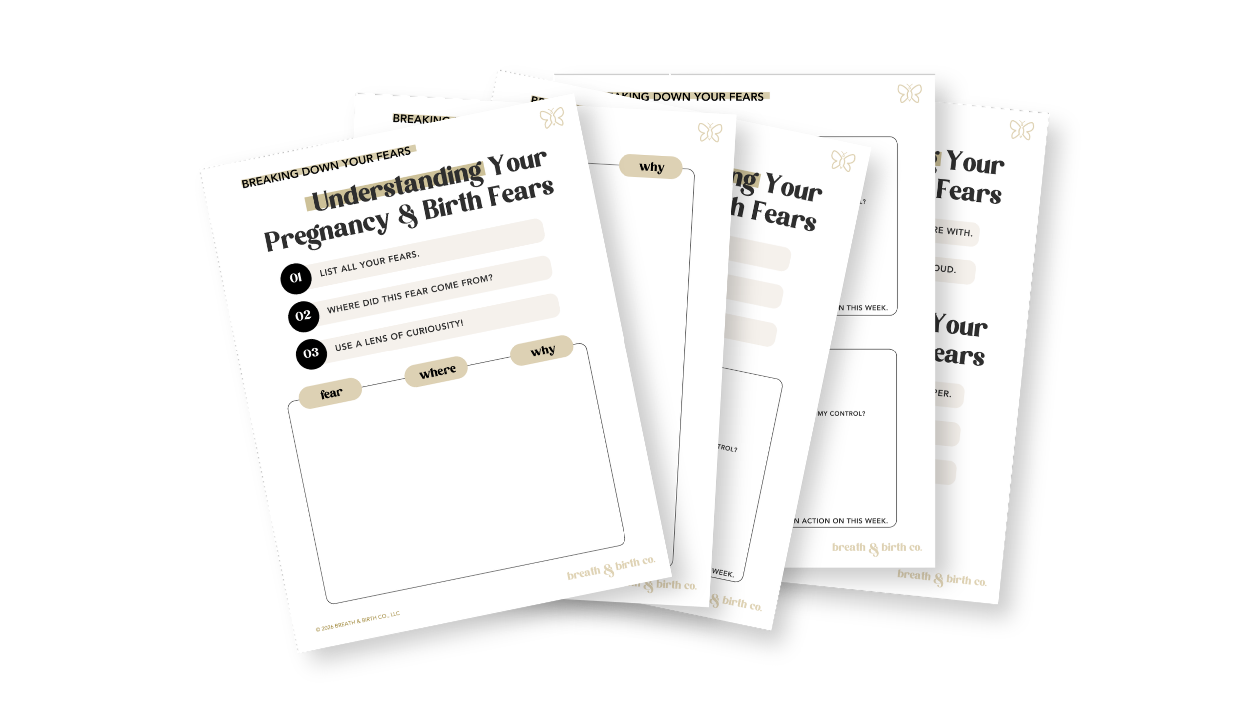 mockup of an online self-paced on-demand childbirth education course birth support worksheet