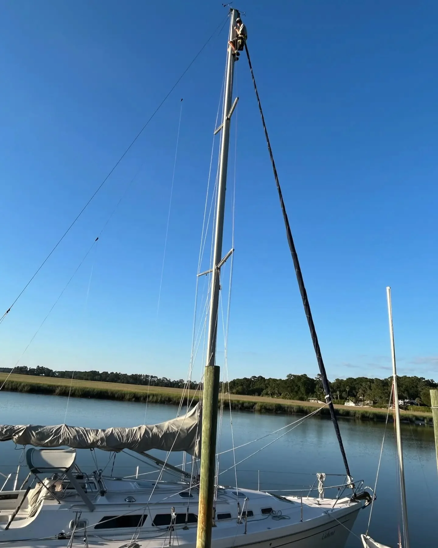 Making a few repairs up top