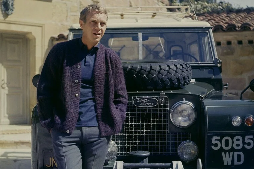 Steve McQueen and his 1962 Land Rover.