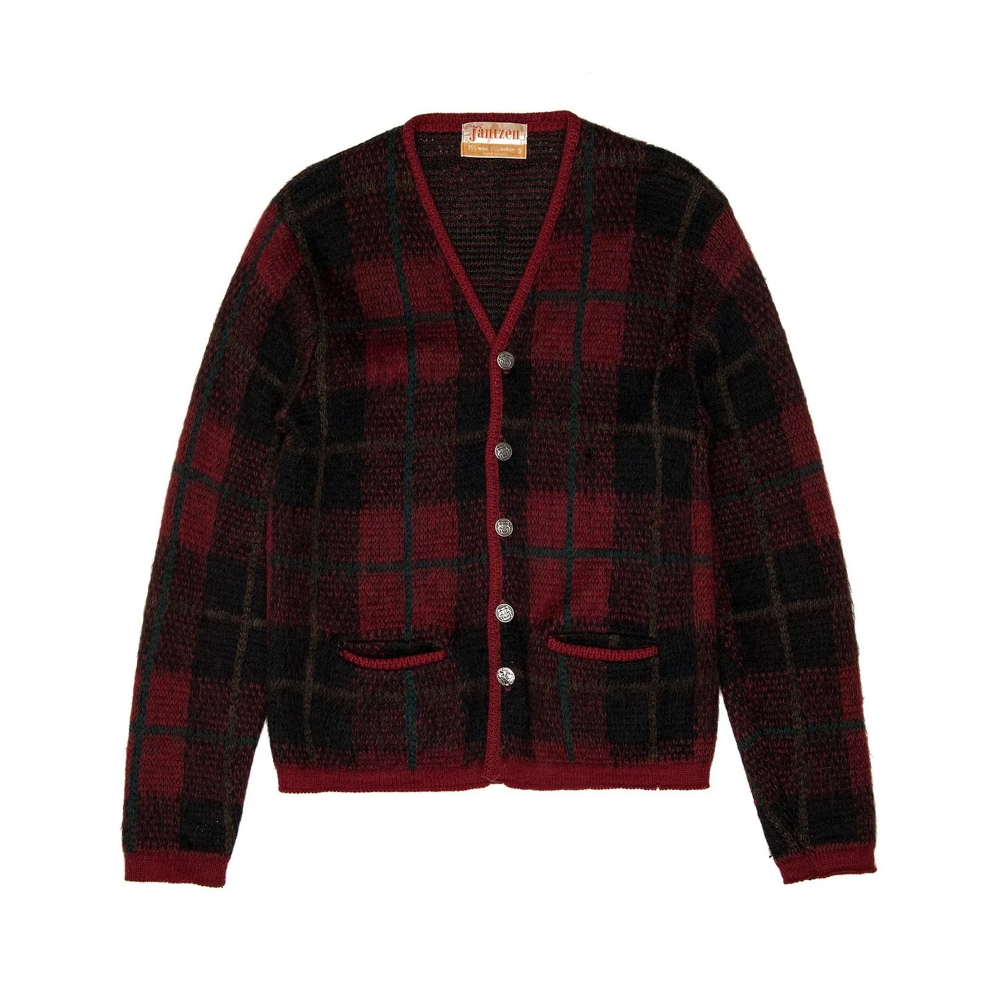 This is a very rare 1960s Mohair Cardigan size M or about a 42. Come try on some of our new collection in store or buy it through the link here.
