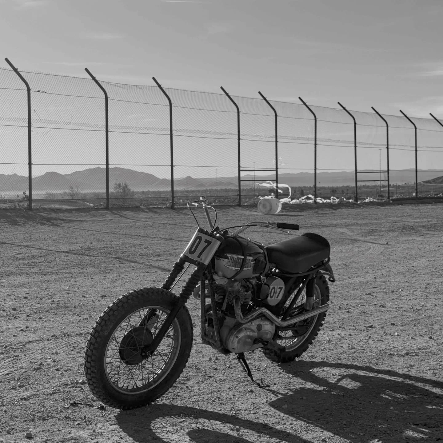 Our 1962 pre unit racer, at the track where she belongs.