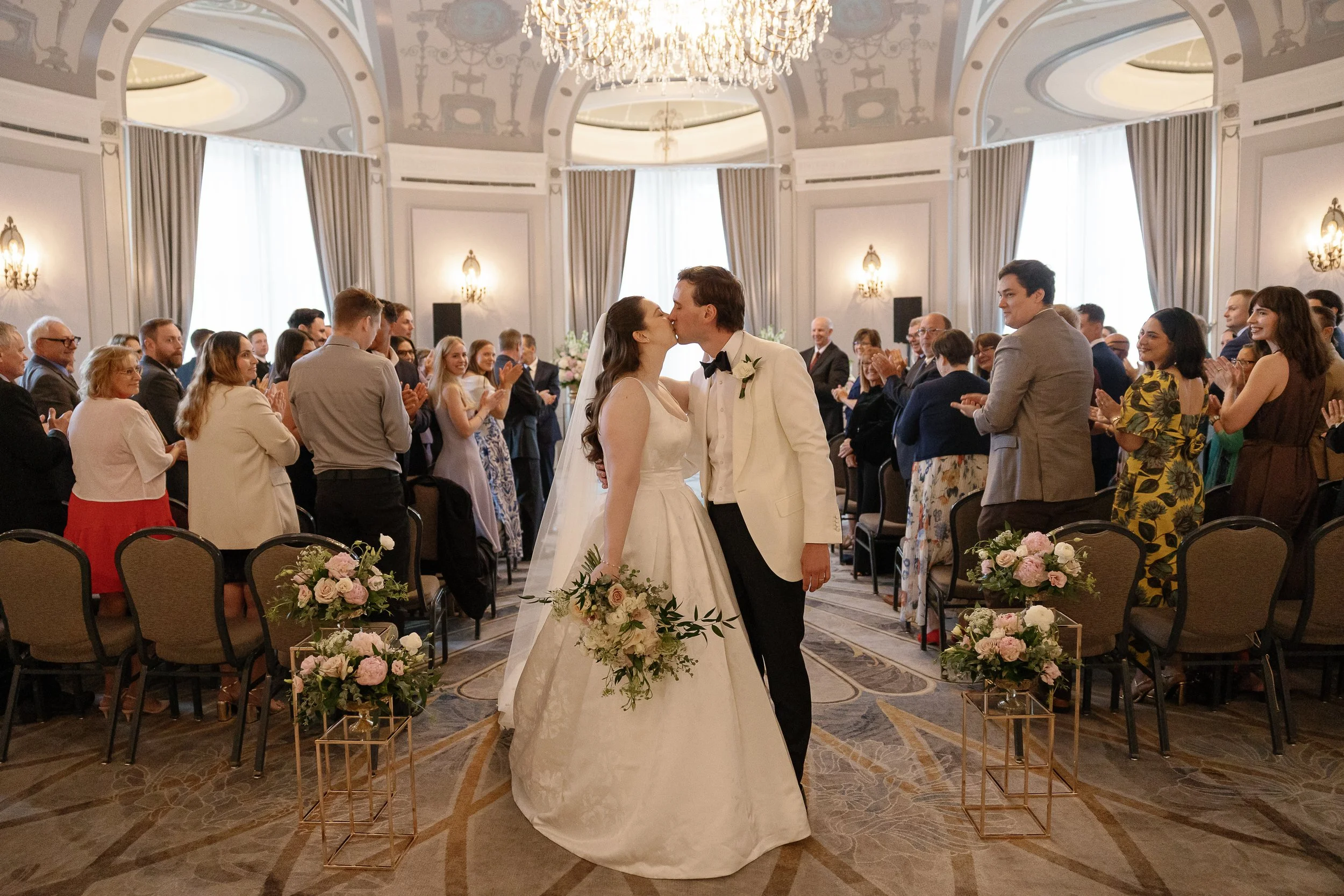 Venue: Fairmont Hotel Macdonald
Photo: Carissa Marie photography
Officiant: Dave Sawchuk
Florals: Laurels on Whyte
Hair and Makeup: KD Artistry
String Quartet: Stringbeans Quartet
DJ: Suzanne Summers