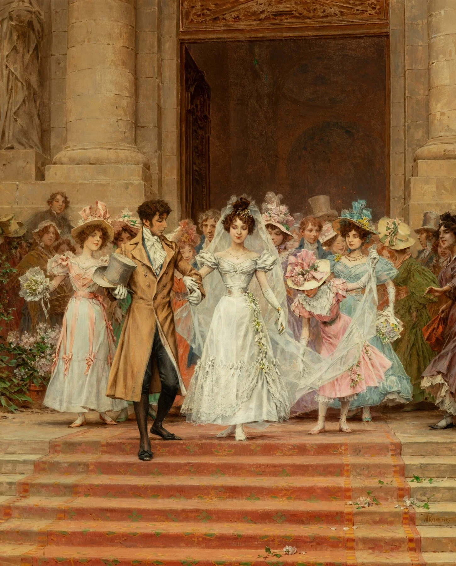 The wedding, Church of St. Roch, Paris, Frederik Hendrik Kaemmerer (Dutch, 1839 - 1902)