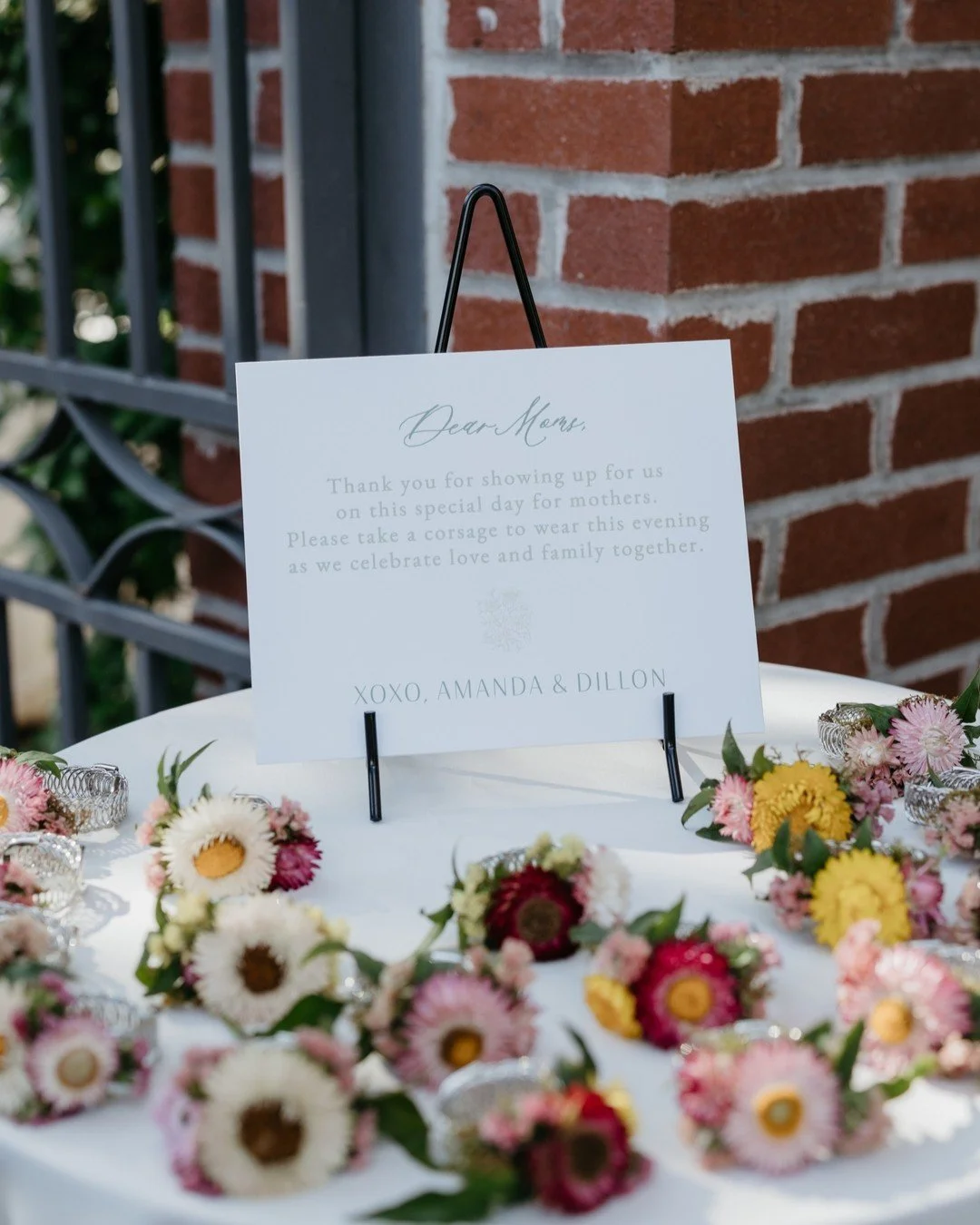 ✨ When your wedding falls on Mother's Day weekend, every detail becomes extra meaningful ✨

These delicate corsages for the mothers were such a sweet touch alongside all the signage we created for Amanda &amp; Dillon's celebration. From the tables ad