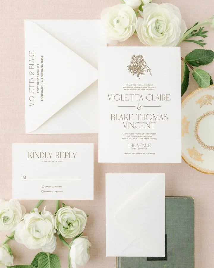 If your wedding aesthetic is "elevated garden party meets luxury editorial," meet Violetta.

Delicate florals, that perfectly curated neutral palette, and the kind of details that make people say "wait, where did you get these?" T