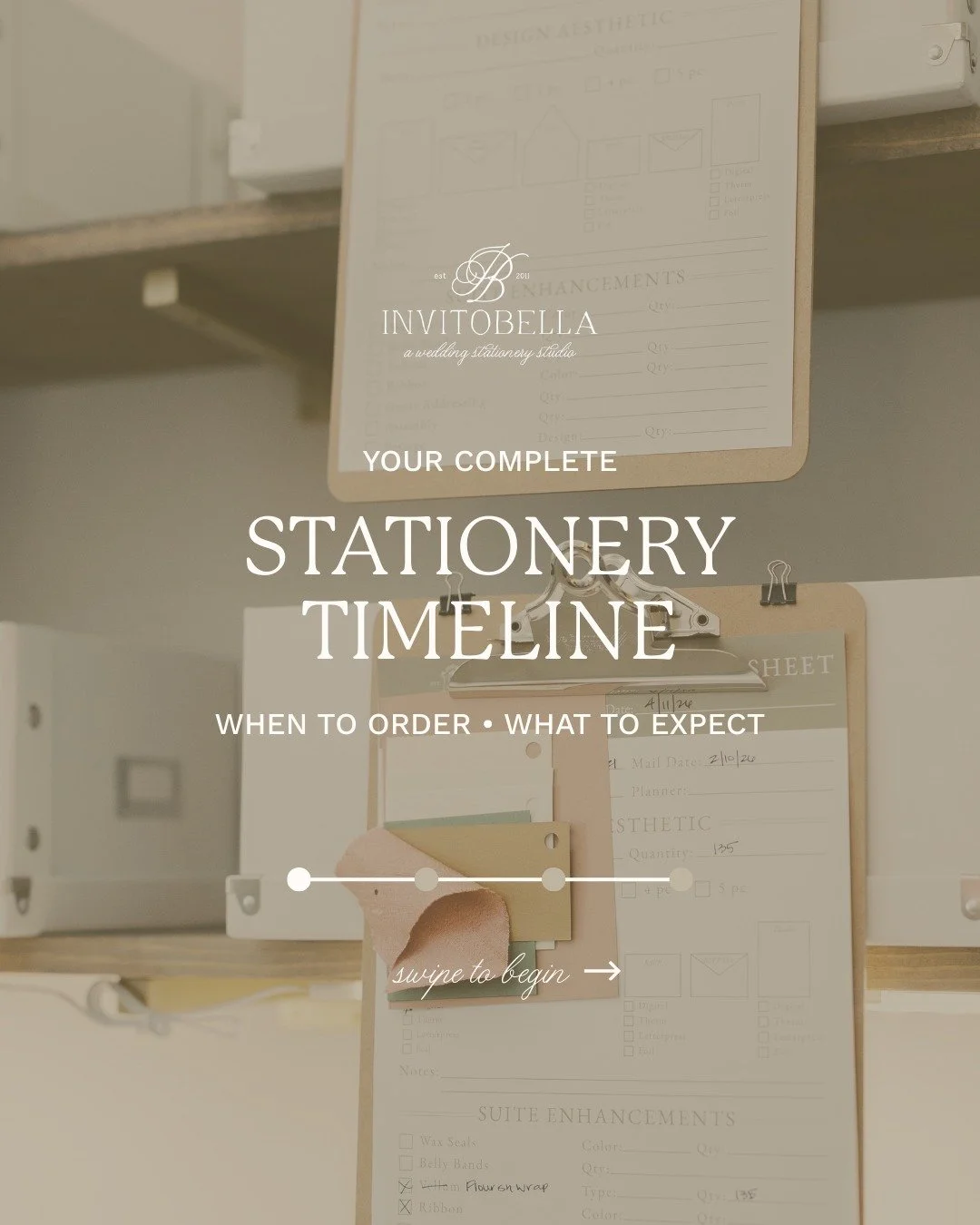 Your wedding stationery timeline, all in one place. 💌

Because "when do I order this?" is a question we get ALL the time, and the answer is almost always sooner than you think.

Swipe through for the full breakdown: Save the Dates &rarr; I