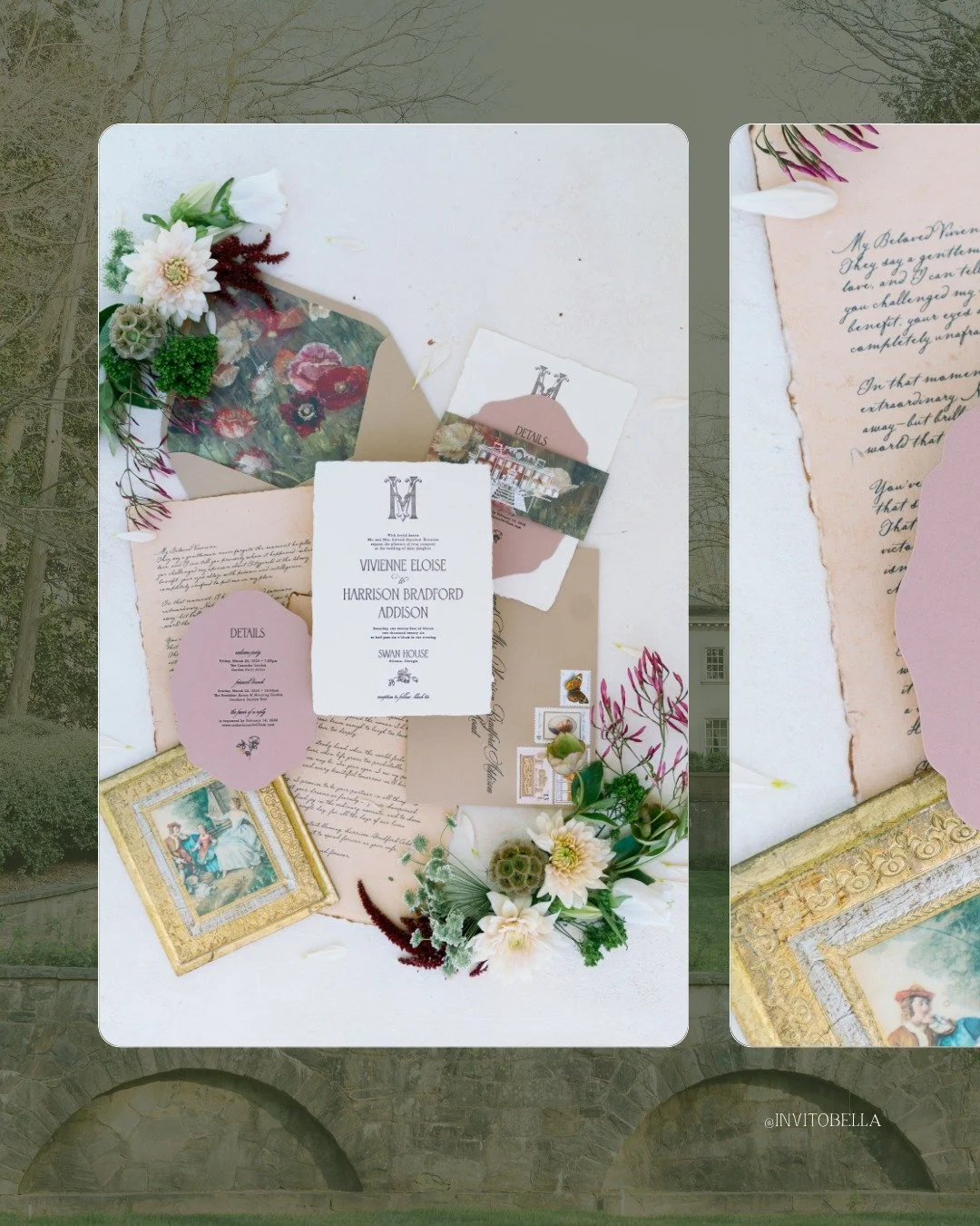 When the suite just feels like a love letter before a single word is spoken.

This one for Styled Shoots Across America was designed to feel like you'd unearthed it from an antique writing desk, layered, intentional, and deeply personal. We letterpre