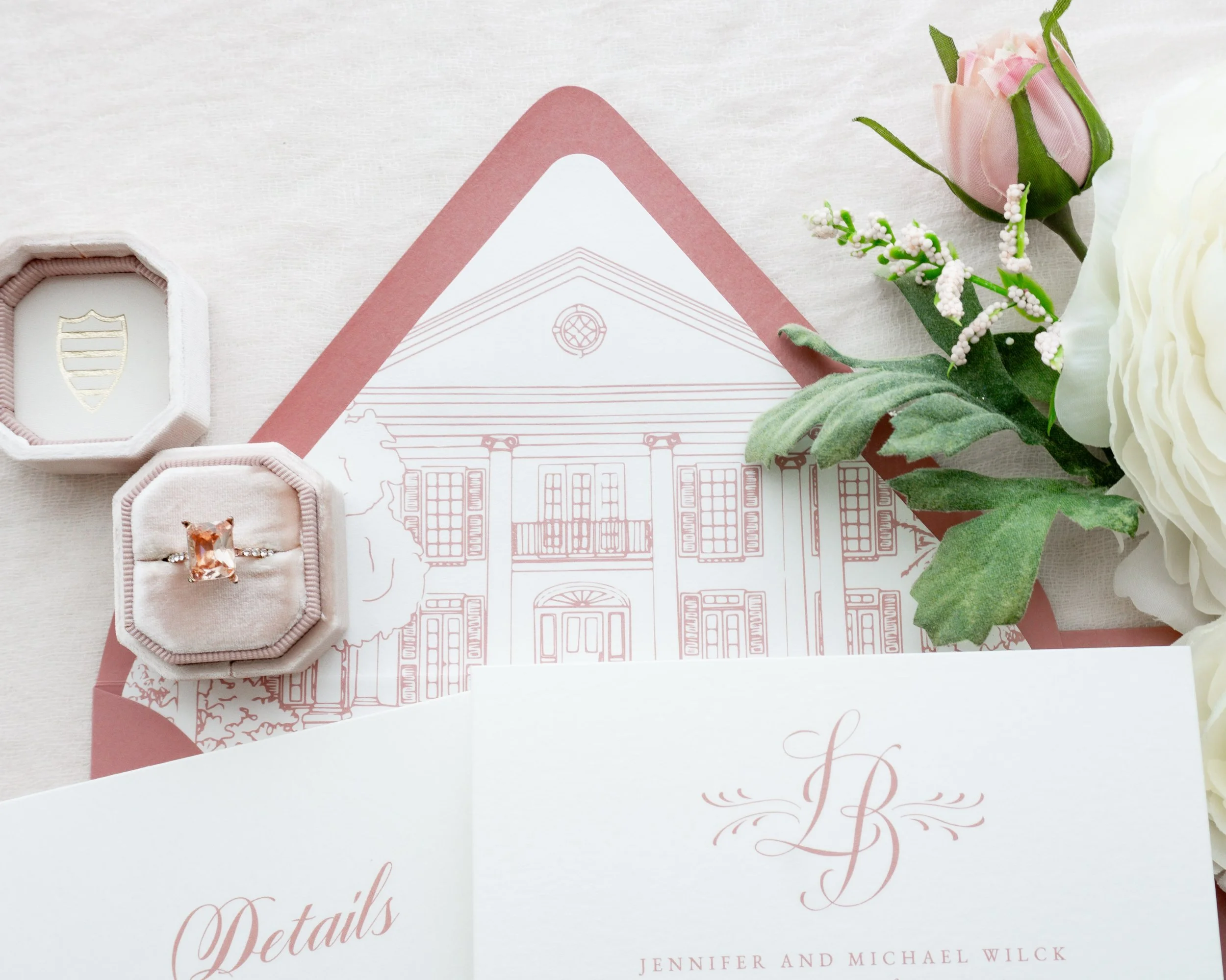 Sneak peek! 🌸

The envelope liner is one of our favorite places to tuck in a little magic, and this one is all heart: a custom illustration of the couple&rsquo;s venue, made with intention so guests feel the day before they ever arrive.

More of thi