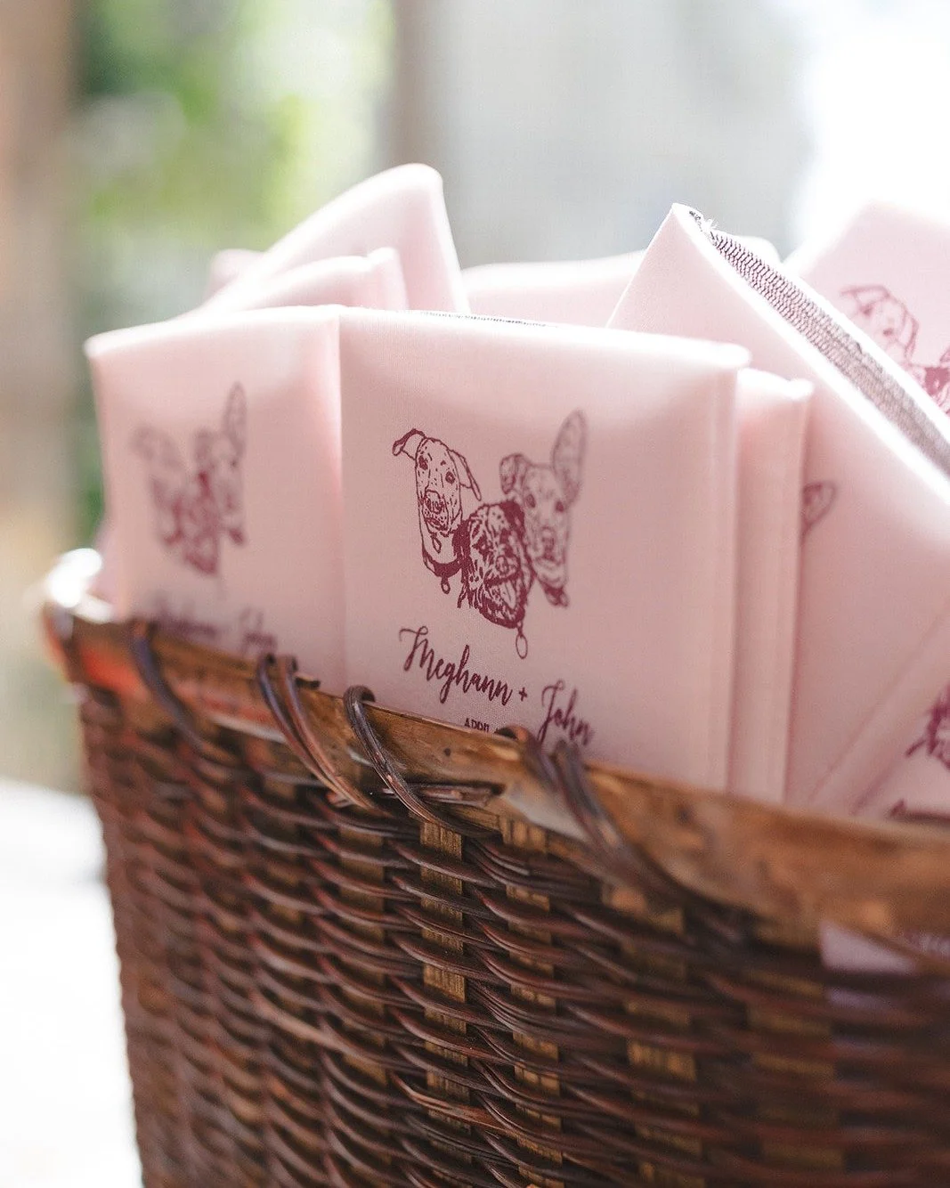Every love story has a few furry characters. 🤍

Meghann &amp; John&rsquo;s three pups couldn&rsquo;t make the guest list, so we made sure they were in every guest&rsquo;s hand instead. @petitepaperiedesignco captured each little face in the sweetest