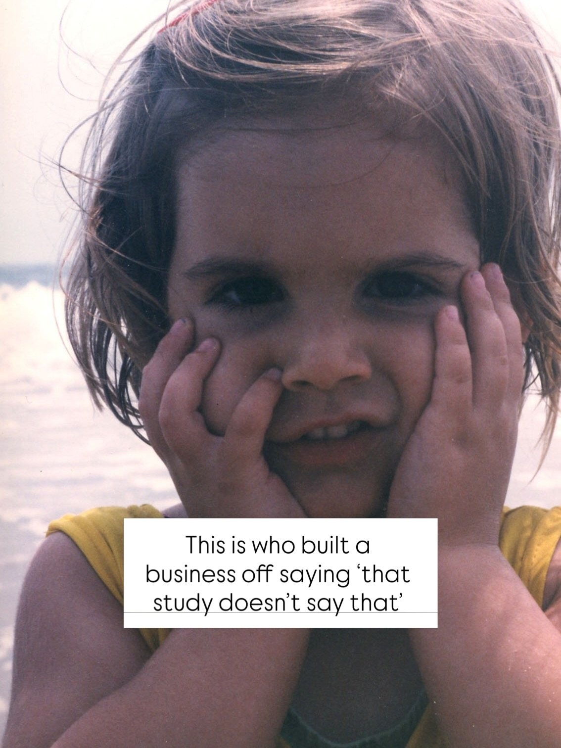This girl didn&rsquo;t know she&rsquo;d grow up to argue with diet culture on the internet.

She didn&rsquo;t know she&rsquo;d one day:
&ndash; read research for fun
&ndash; dismantle 1200-calorie meal plans
&ndash; gently but firmly say &ldquo;that 