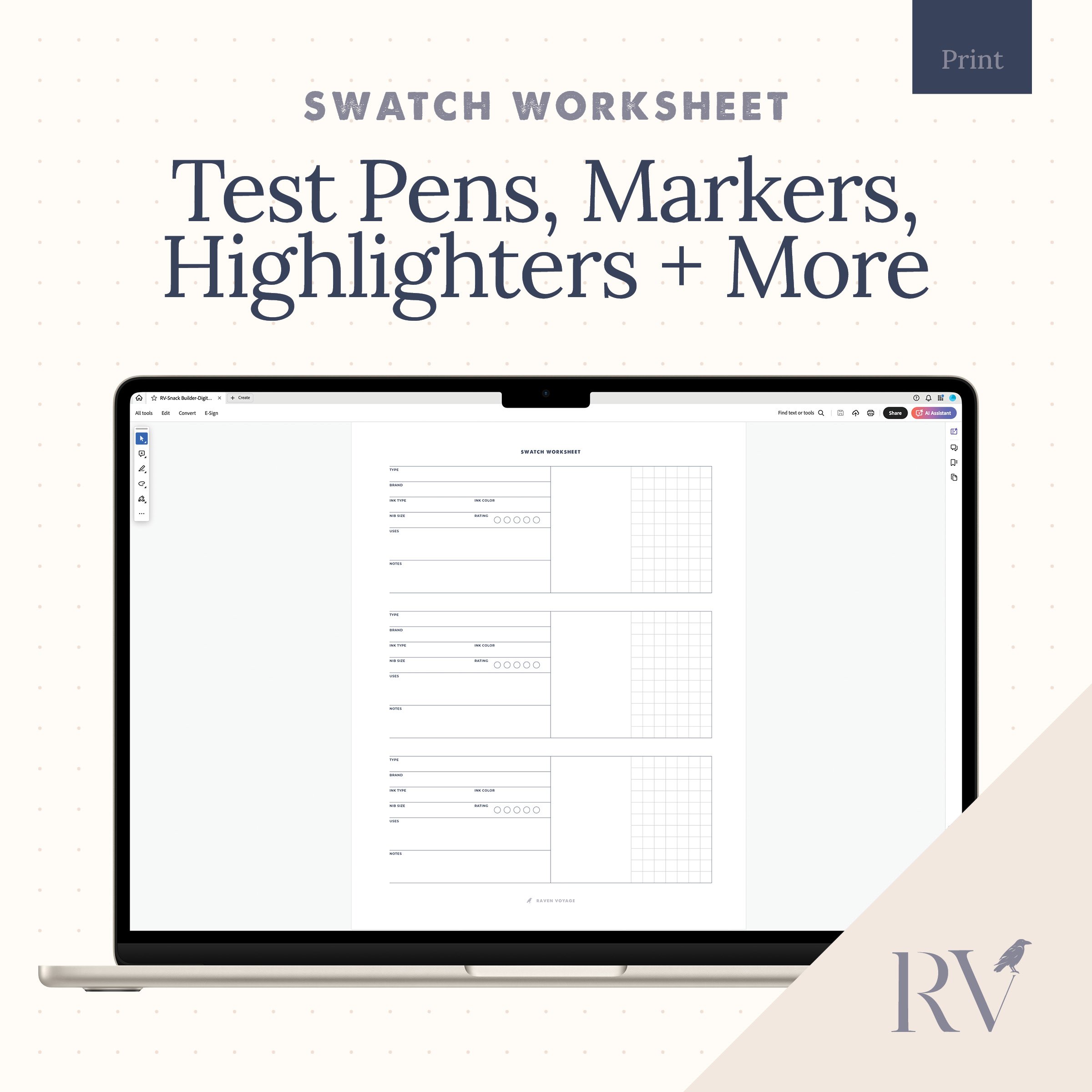 Swatch Worksheet | Print