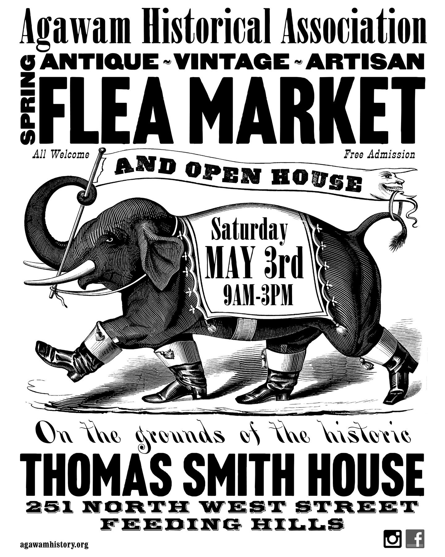 Agawam Historical Association
Spring Flea Market & Open House
Saturday, 3 May 2025
9am-3pm
at the historic
Thomas Smith House
251 North West Street
Feeding Hills, Mass.
#agawam
#feedinghills
#antiquesforsale